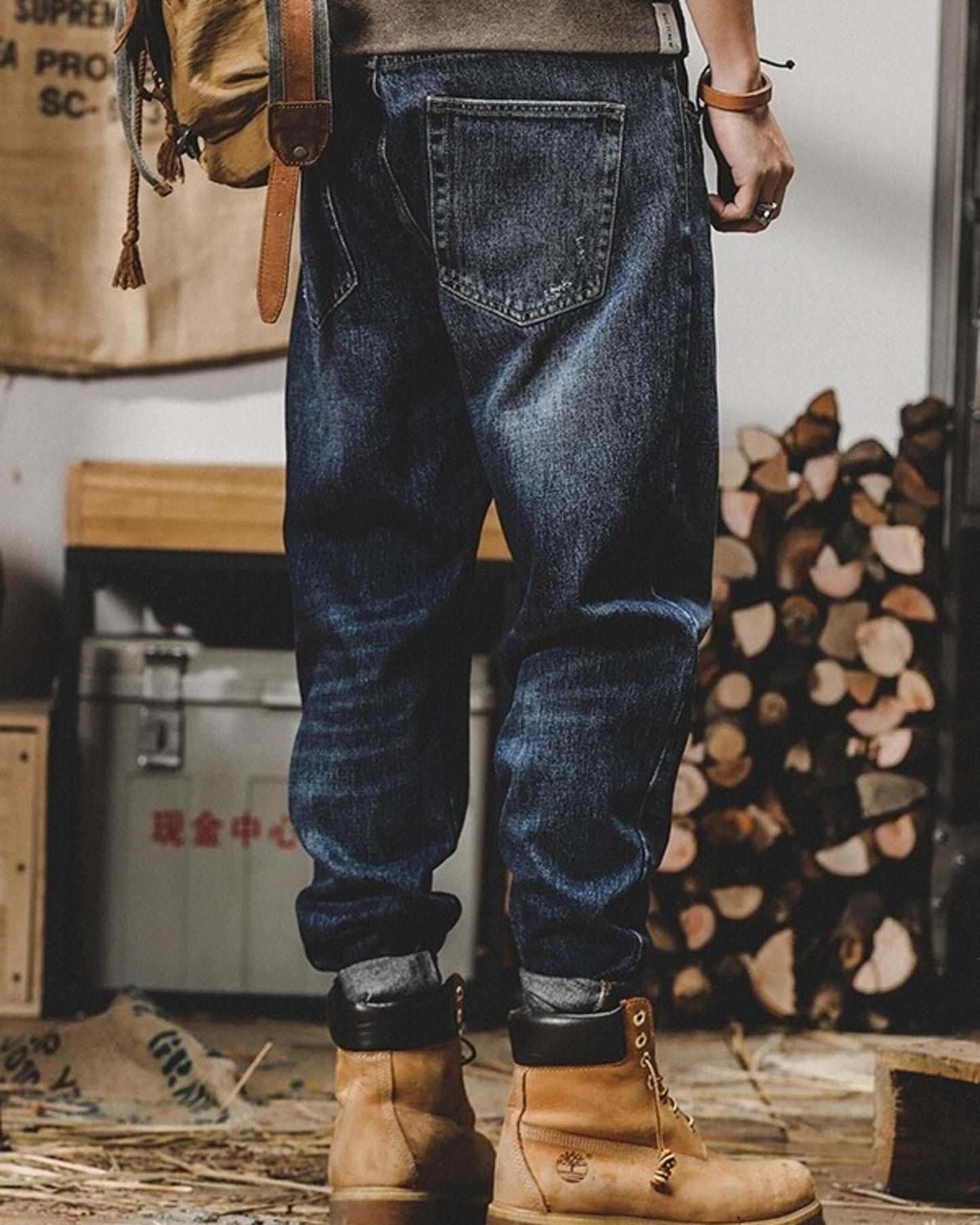 vintage heavy weight classic tapered denim pants 【ACT0210】