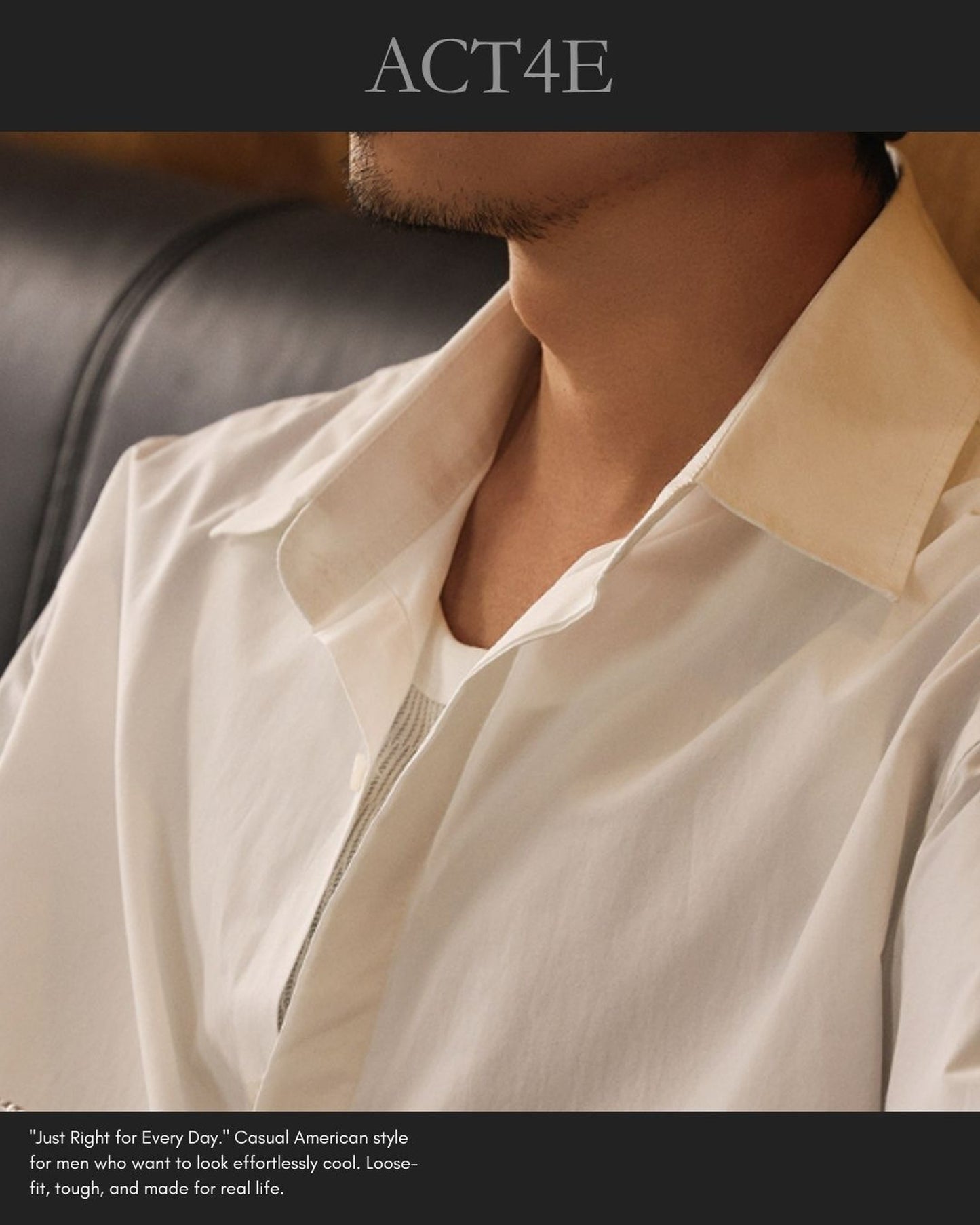 minimalist long-staple short sleeve shirt 【ACT0236】