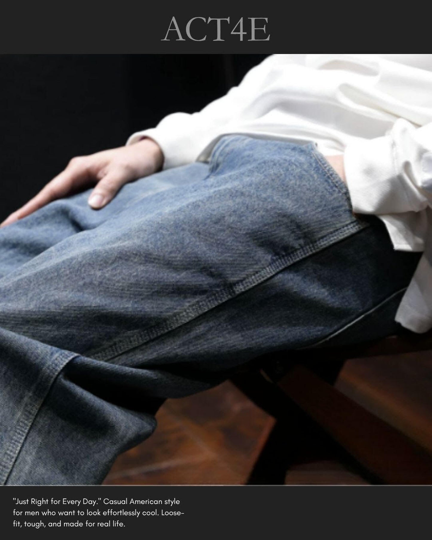 washed tapered wide denim pants 【ACT0008】