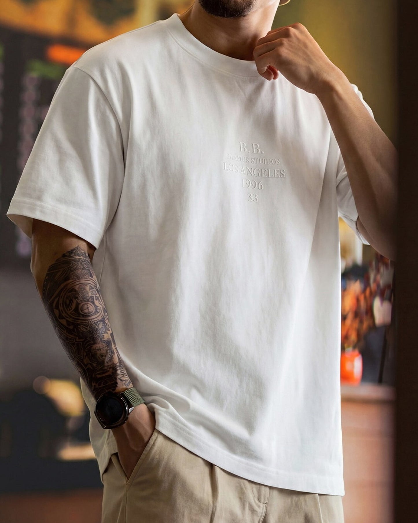 Embroidered Relaxed Lettering Casual T-Shirt 2color 【ACT0119】