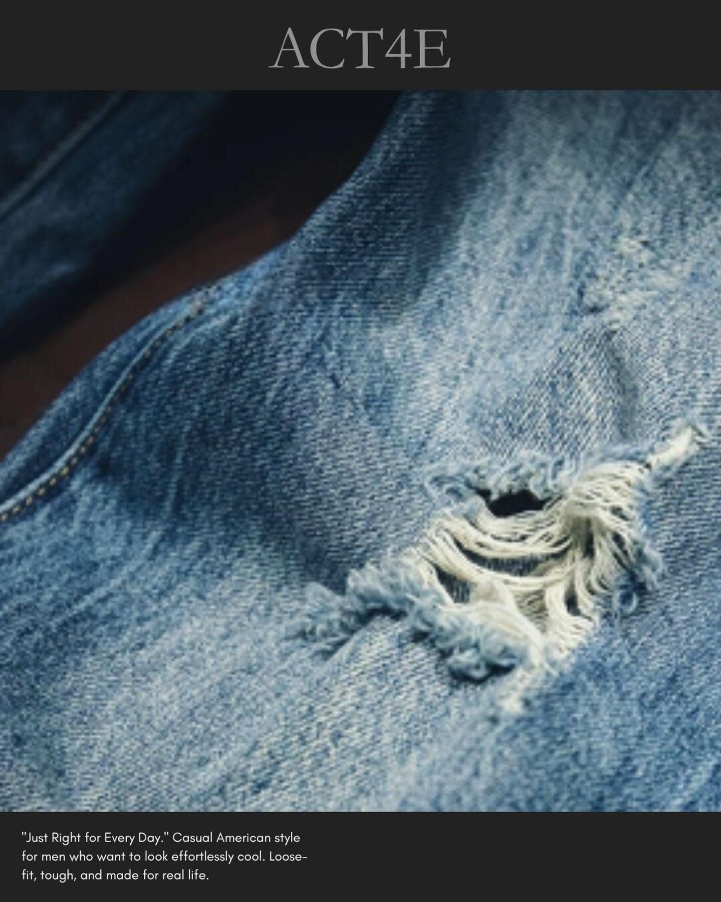 damage processed tapered denim pants 【ACT0014】