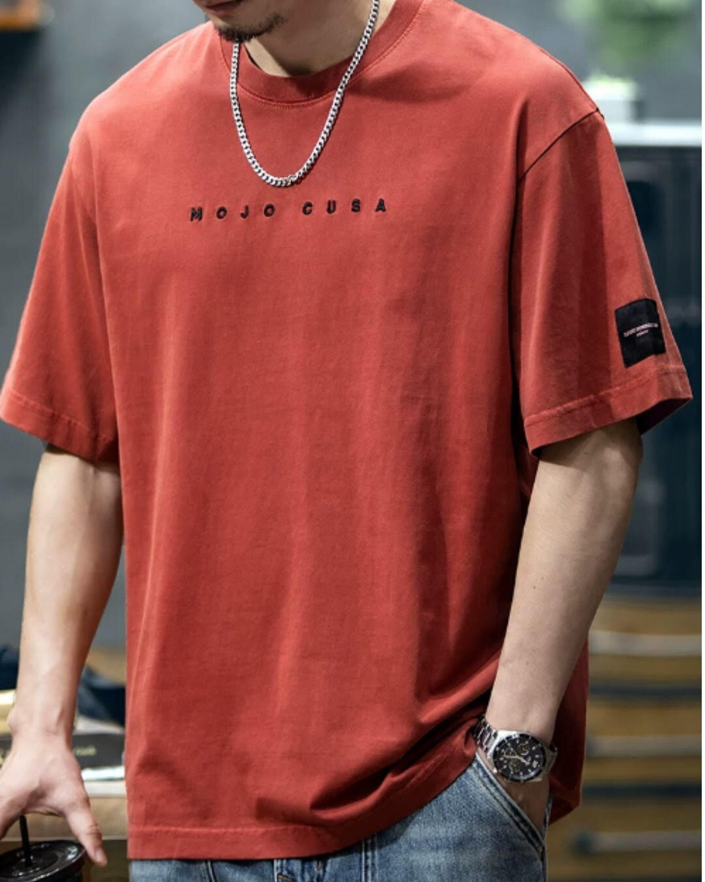 crew neck logo print t-shirt 2color 【ACT0033】