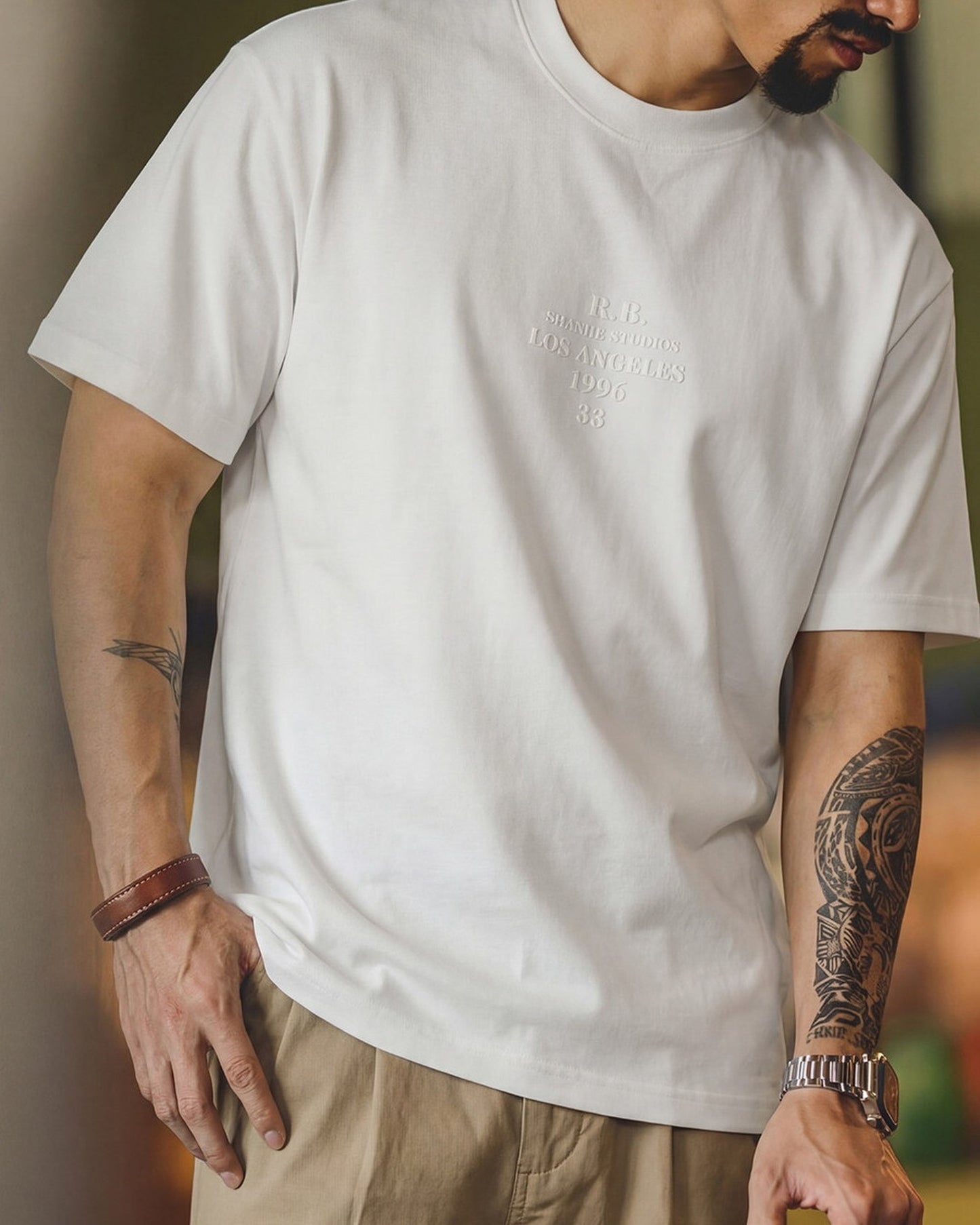 Embroidered Relaxed Lettering Casual T-Shirt 2color 【ACT0119】