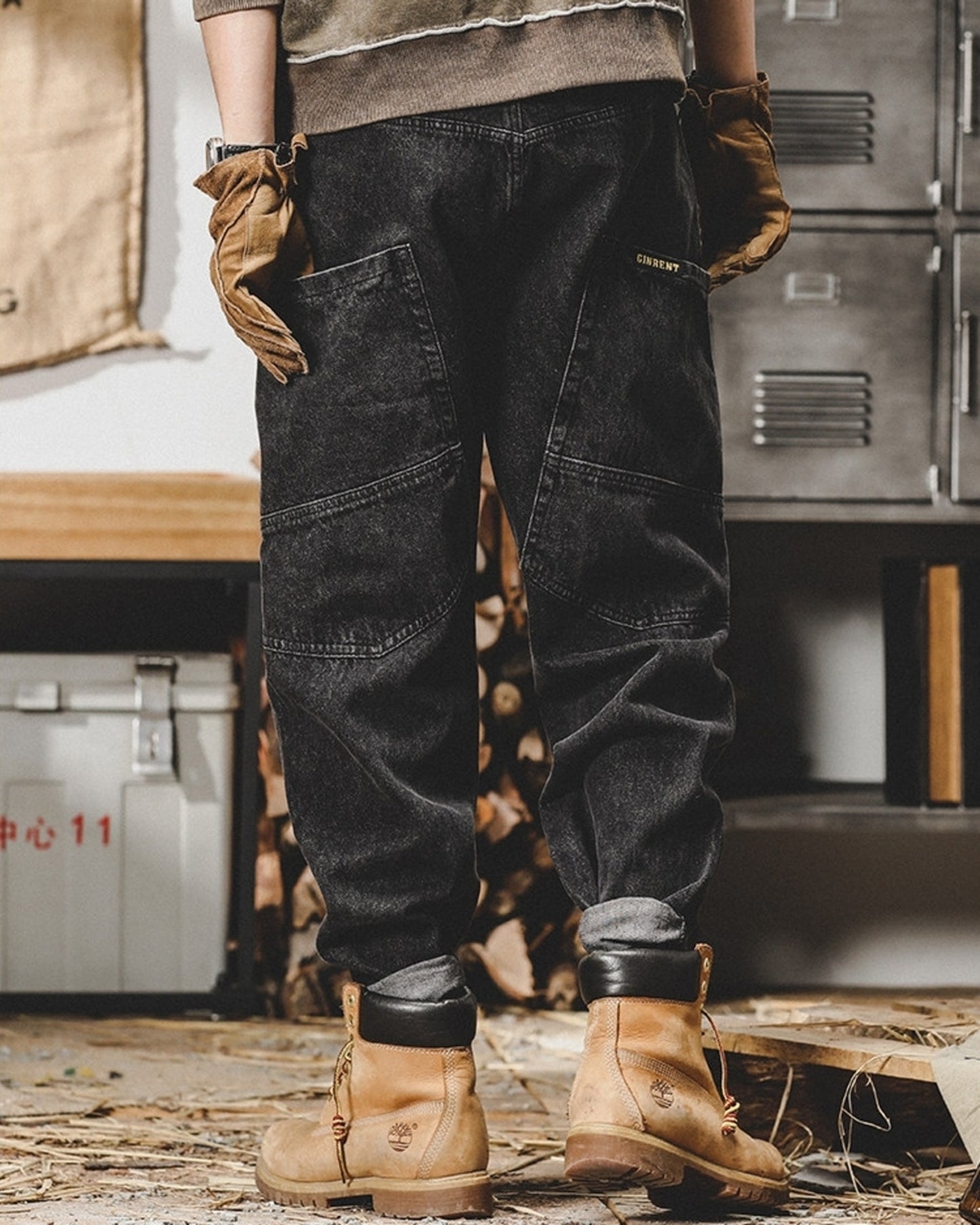 vintage wash relaxed straight denim pants 2color 【ACT0197】