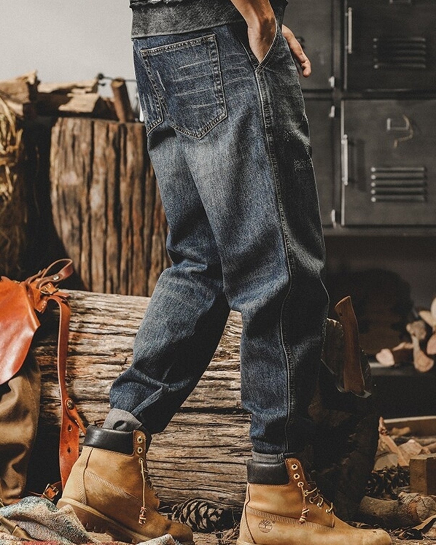 heavy weight tapered denim pants 【ACT0191】
