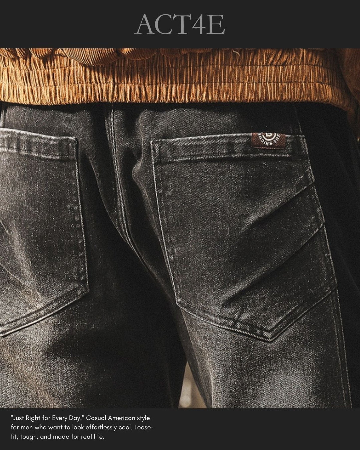side stripe relax straight denim pants 3color 【ACT0212】