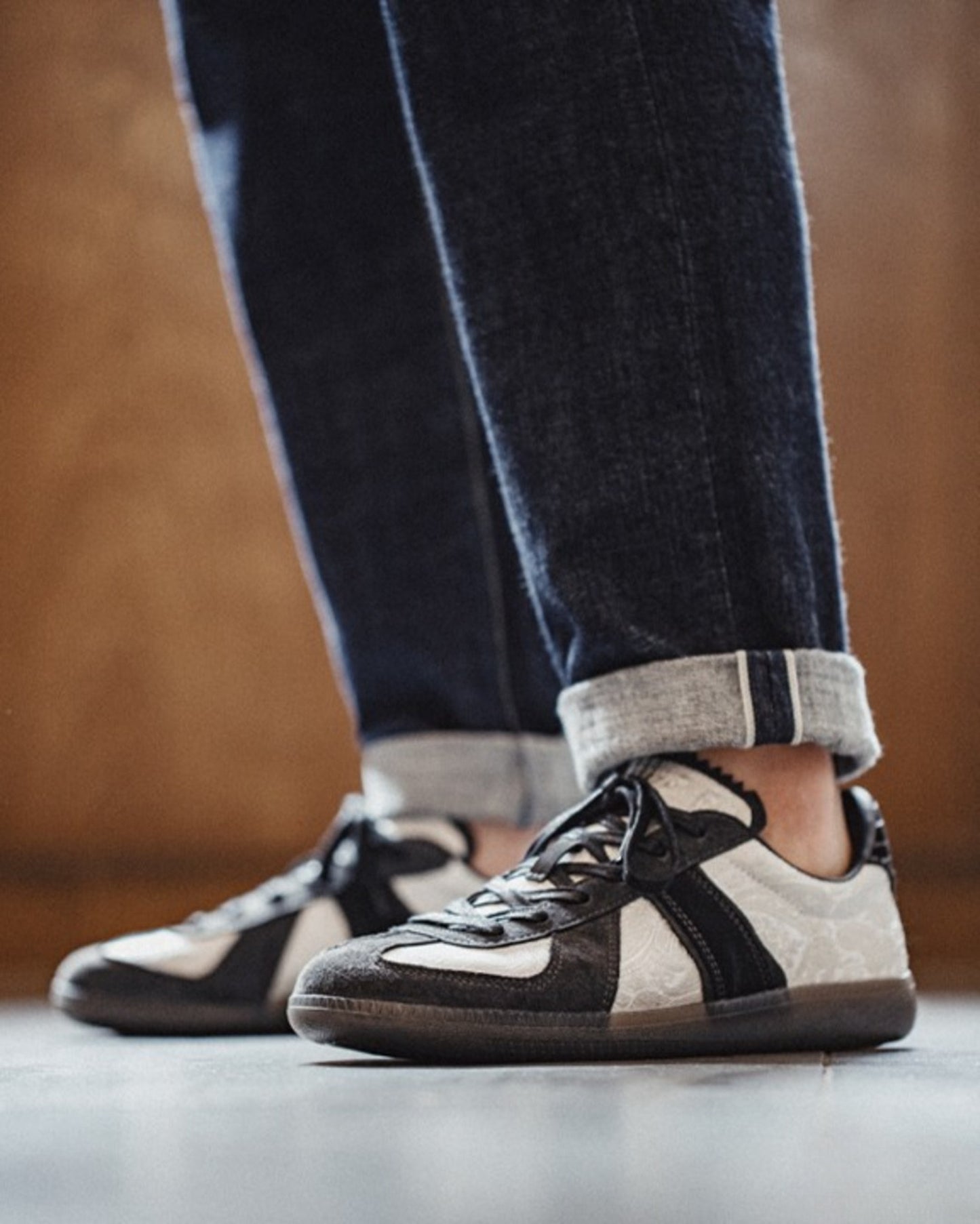 silk blend vintage low-top sneakers 【ACT0147】