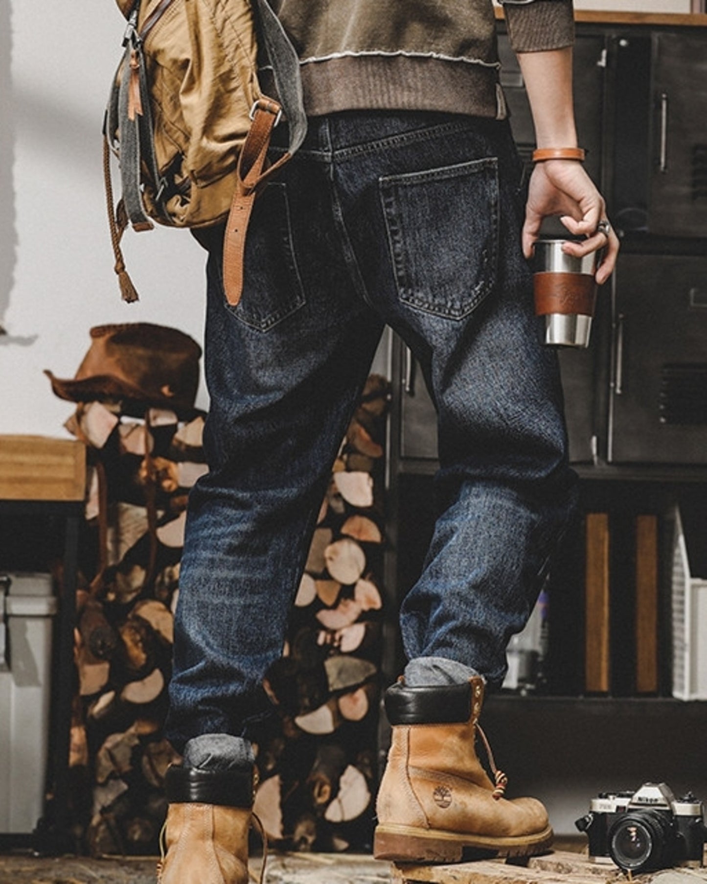 vintage heavy weight classic tapered denim pants 【ACT0210】