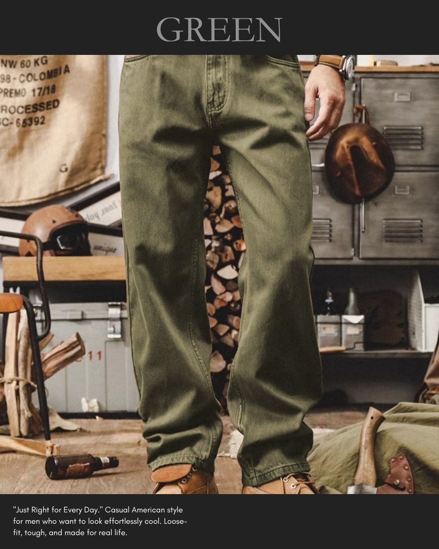 heavy weight loose straight denim pants 10color 【ACT0204】