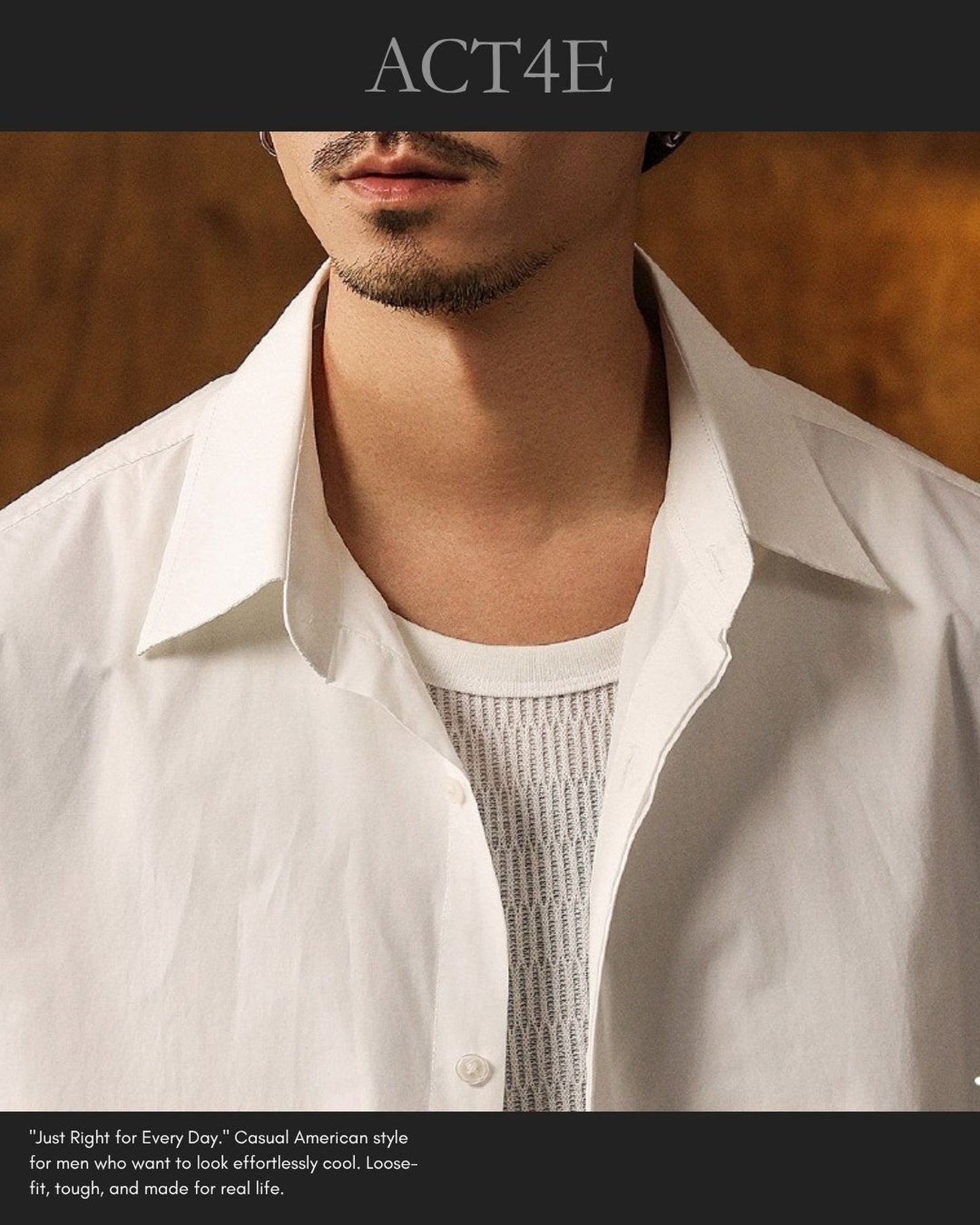 minimalist long-staple short sleeve shirt 【ACT0236】