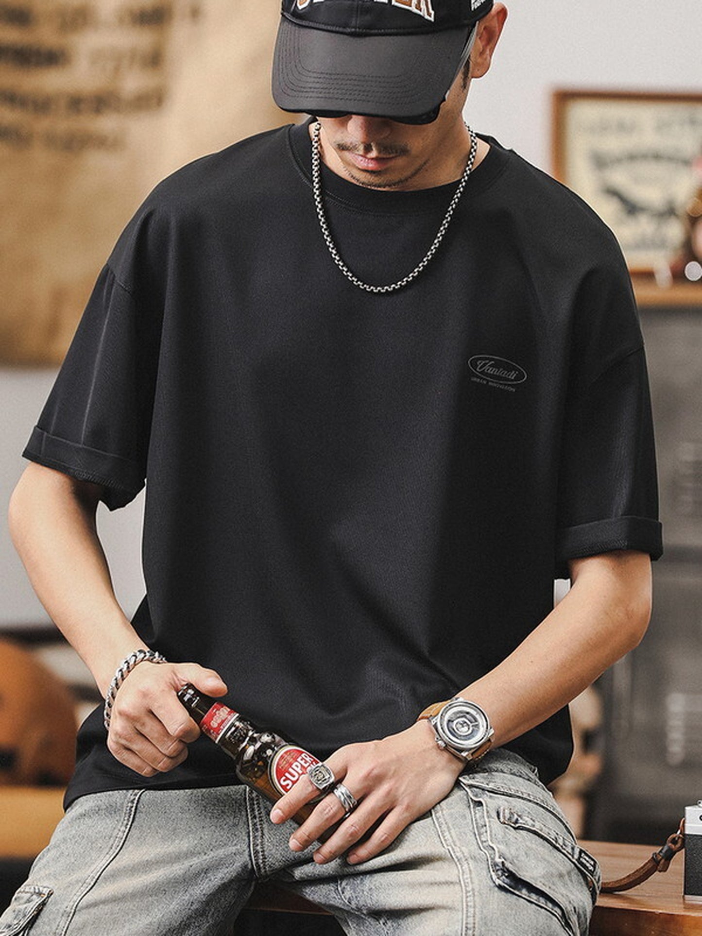 loose-fit ice-silk cooling back-print sports short-sleeve t-shirt 【ACT0253】