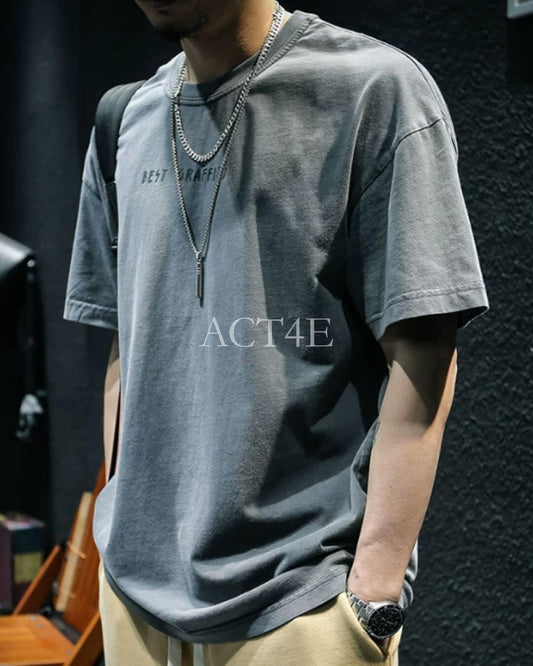 drop shoulder oversized t-shirt 2color 【ACT0029】