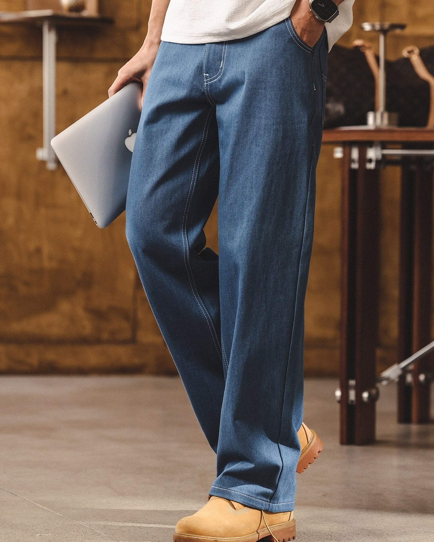 vintage wash straight painter denim pants 【ACT0220】