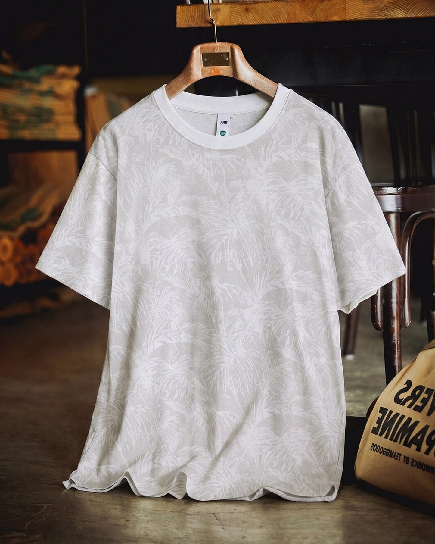 Botanical Relaxed Fit Pattern Casual T-Shirt 2color 【ACT0112】