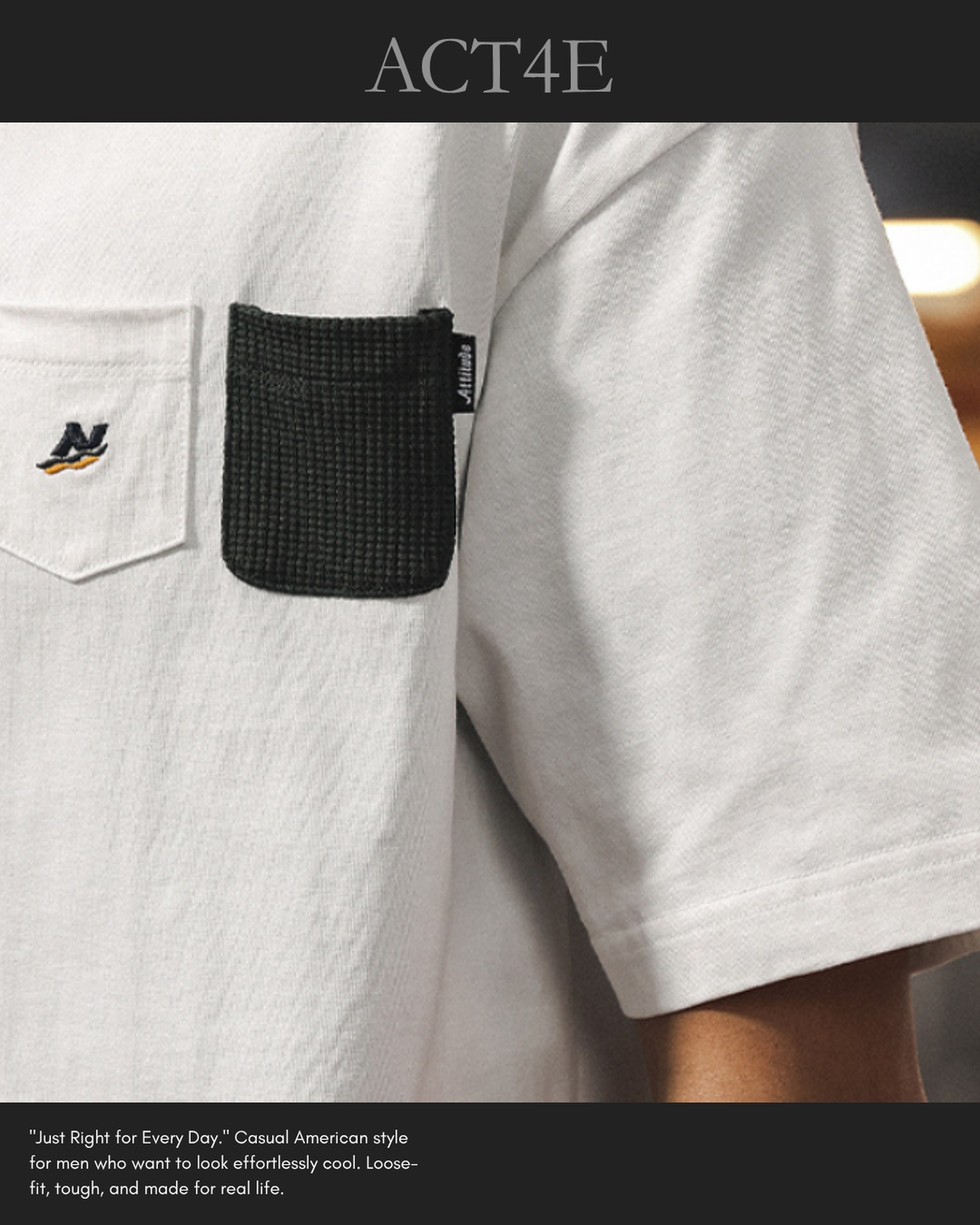 heavy weight double pocket short sleeve t-shirt 2color 【ACT0169】