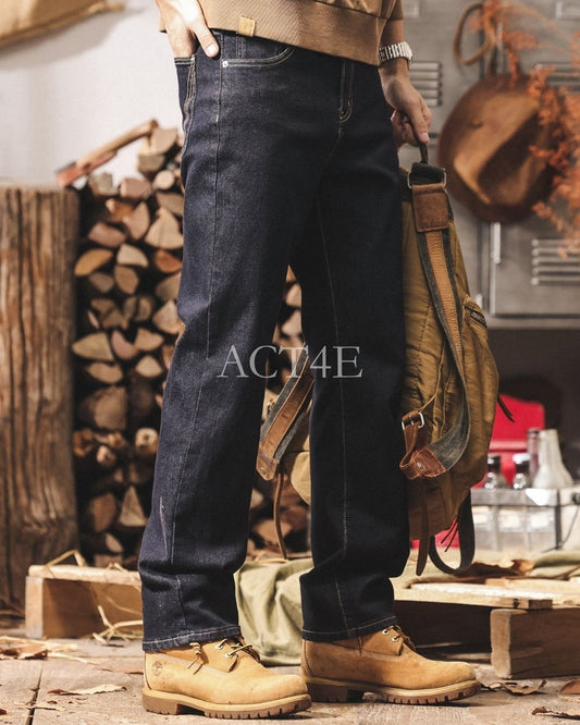 heavy vintage straight denim pants 【ACT0216】
