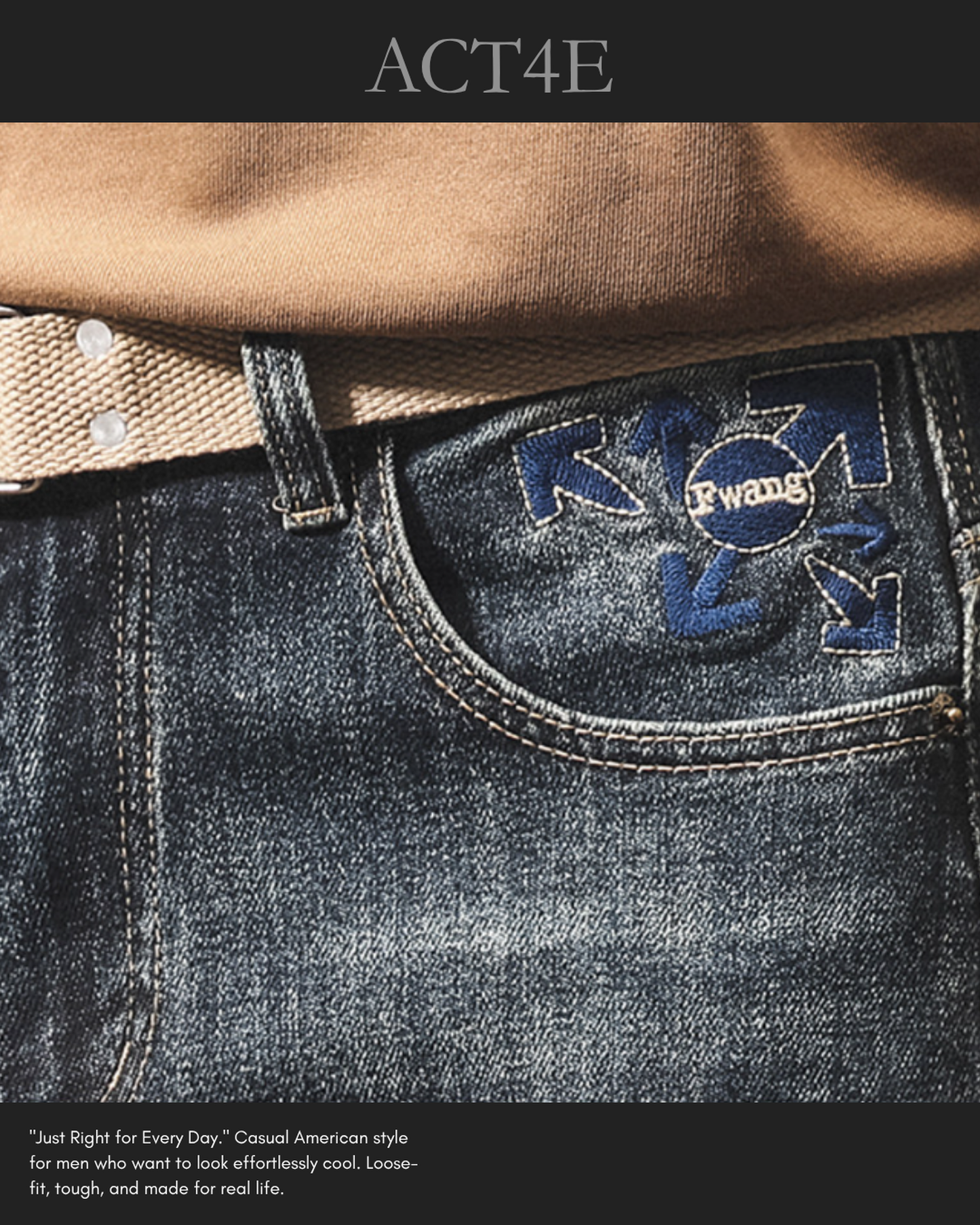 vintage wash straight denim pants 【ACT0178】