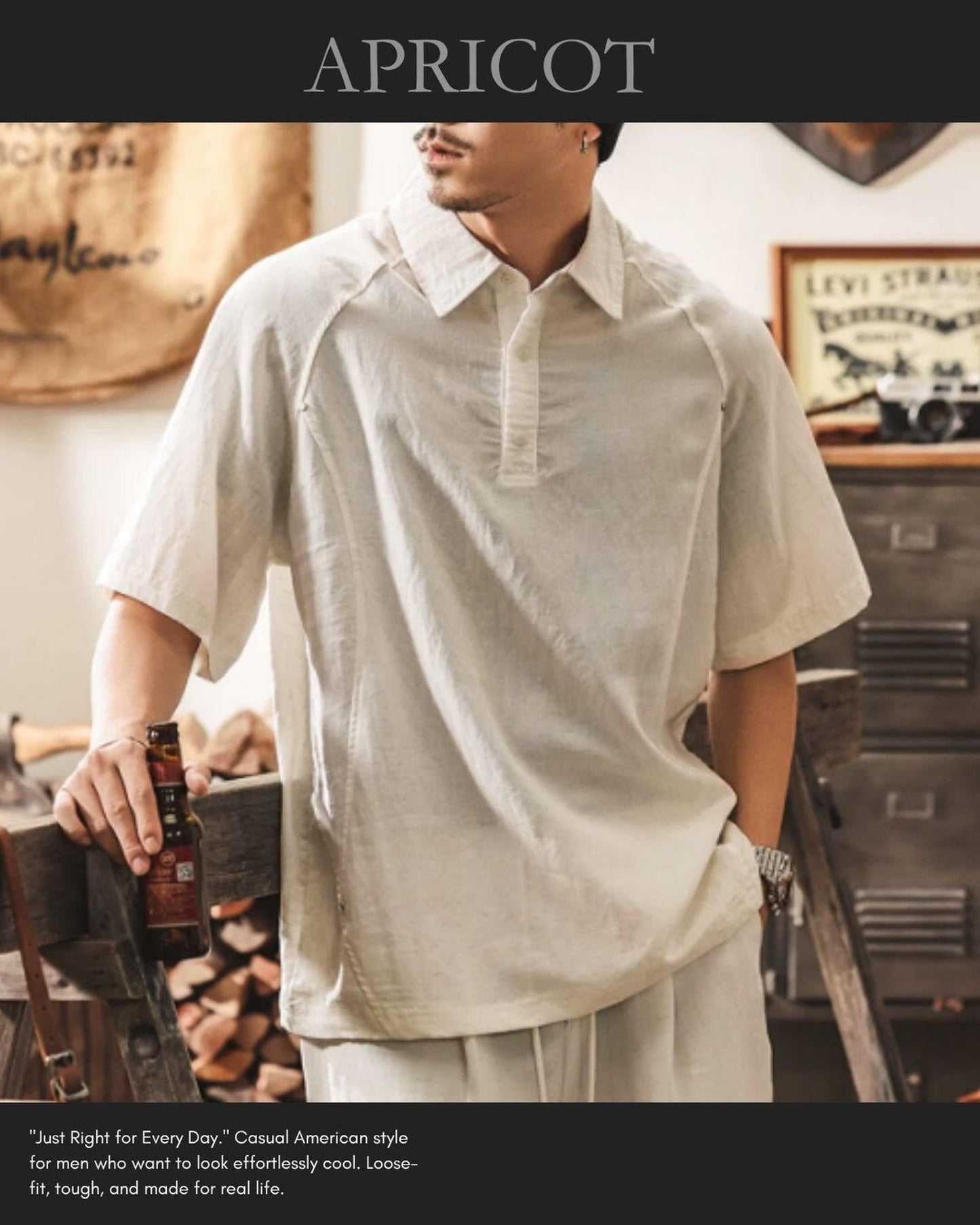 button front short sleeve knit polo shirt 2color 【ACT0226】