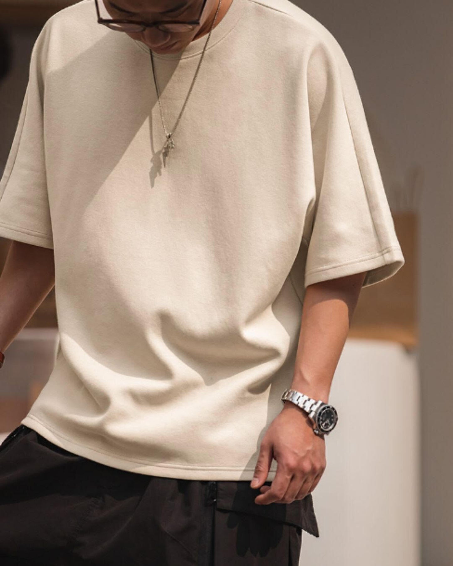 drop shoulder wide silhouette t-shirt 3color 【ACT0042】