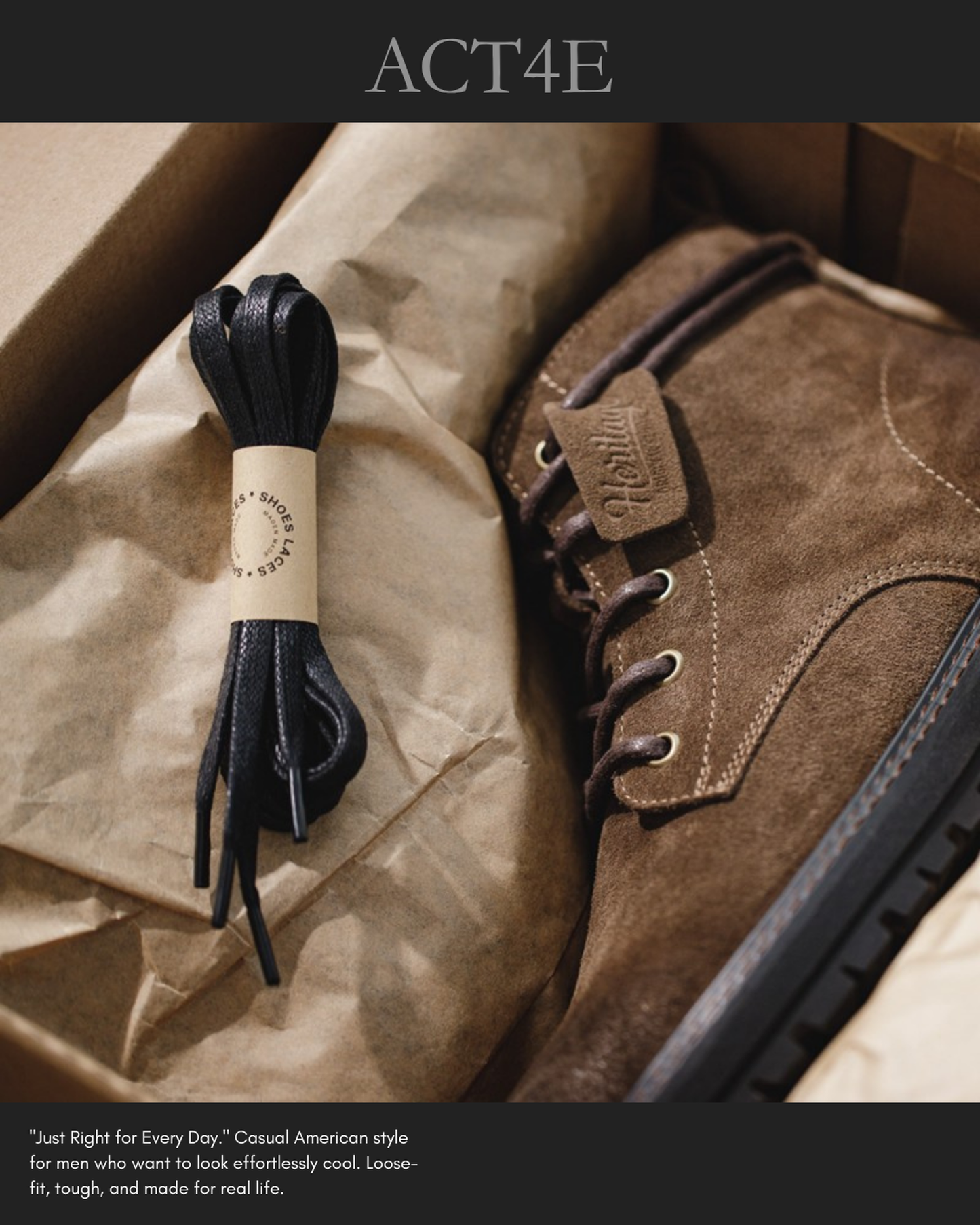 leather lace-up retro short-boots 【ACT0139】