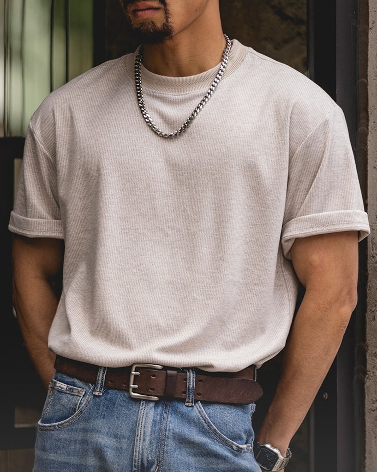 Minimalist Loose Casual Short-Sleeve T-Shirt 2color 【ACT0131】