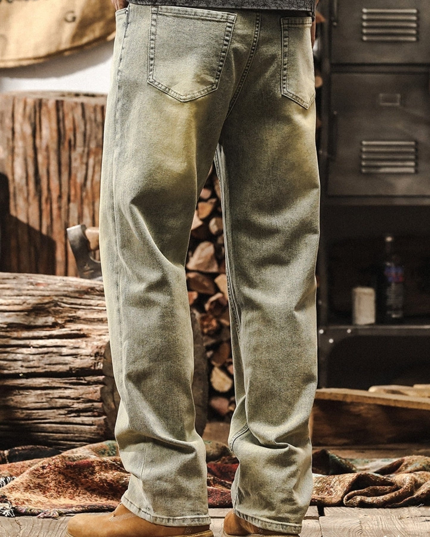 loose straight denim pants 3color 【ACT0182】