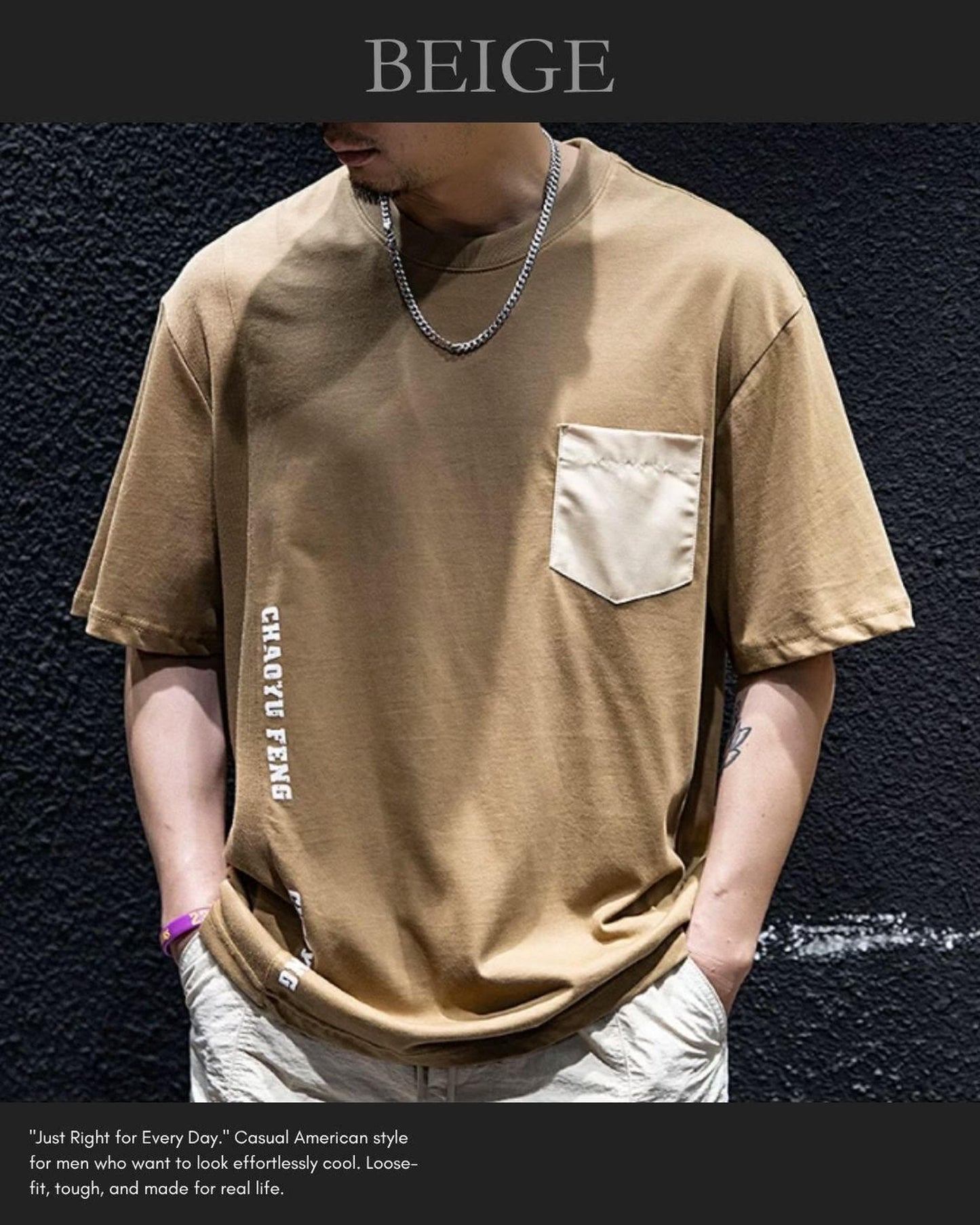 patch pocket t-shirt 3color 【ACT0030】