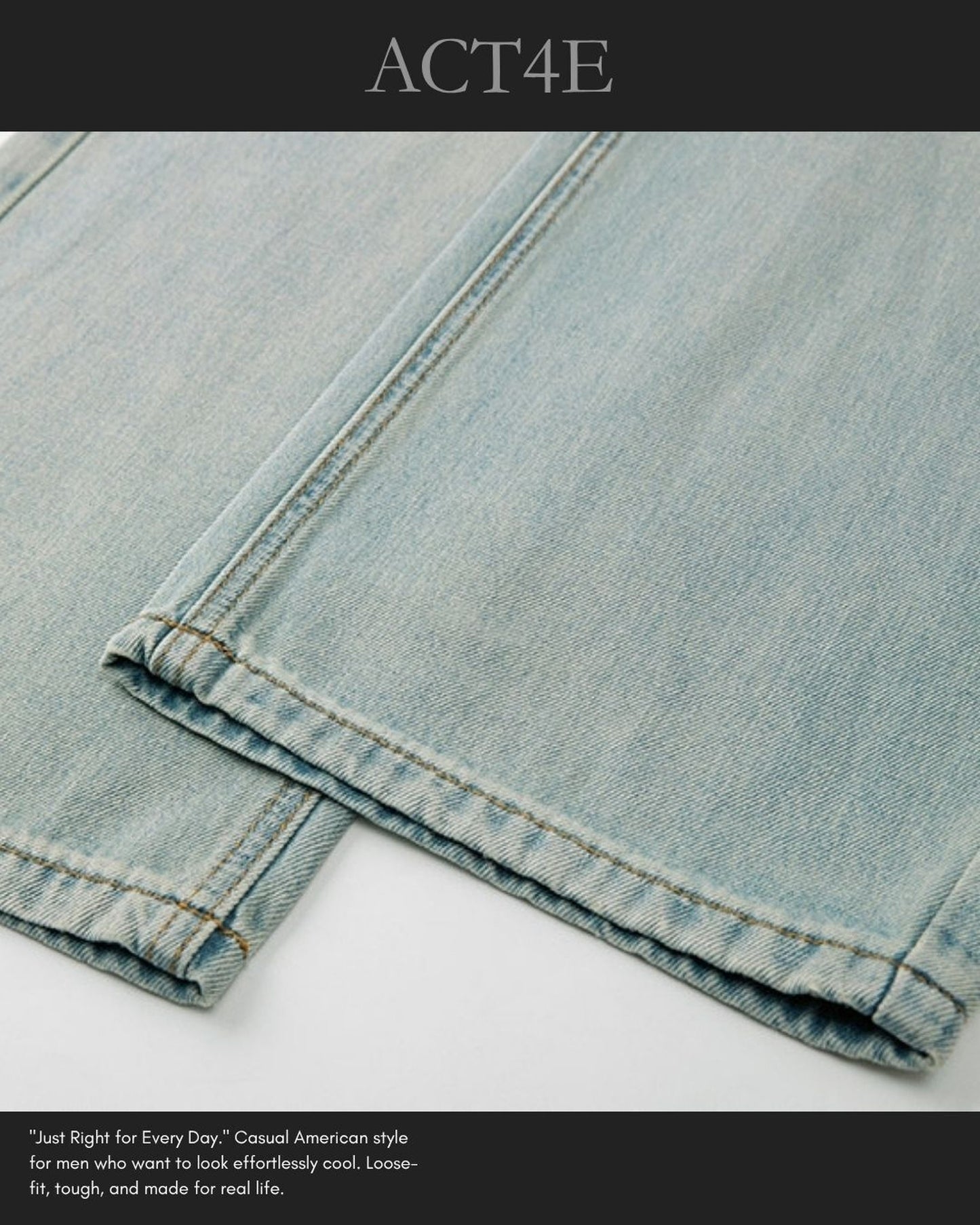 straight lyocell denim pants 【ACT0192】