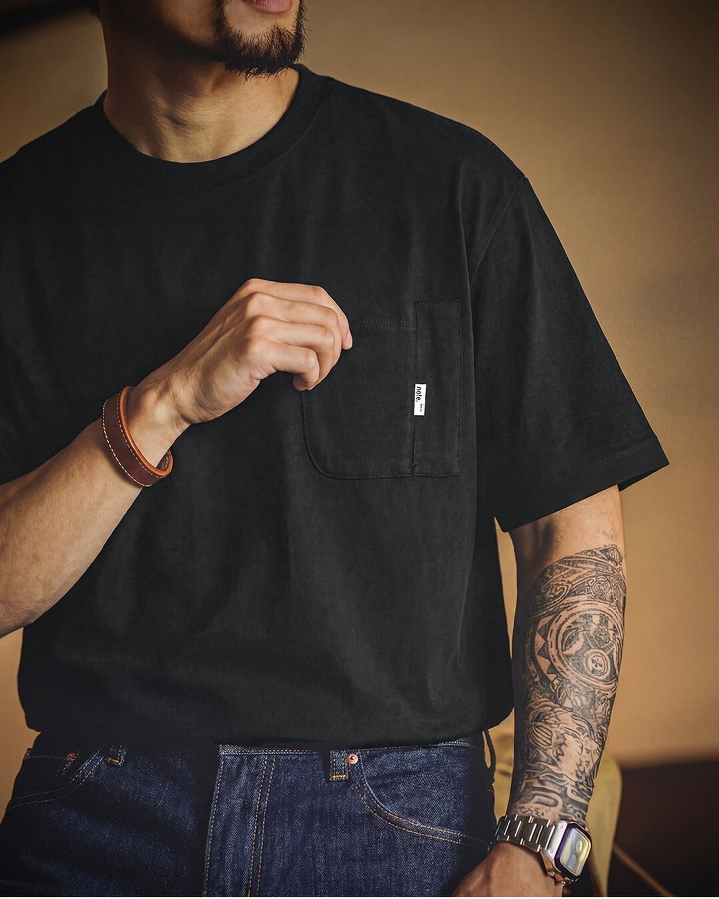 Relaxed Fit Heavyweight Cotton Pocket T-Shirt 2color 【ACT0110】