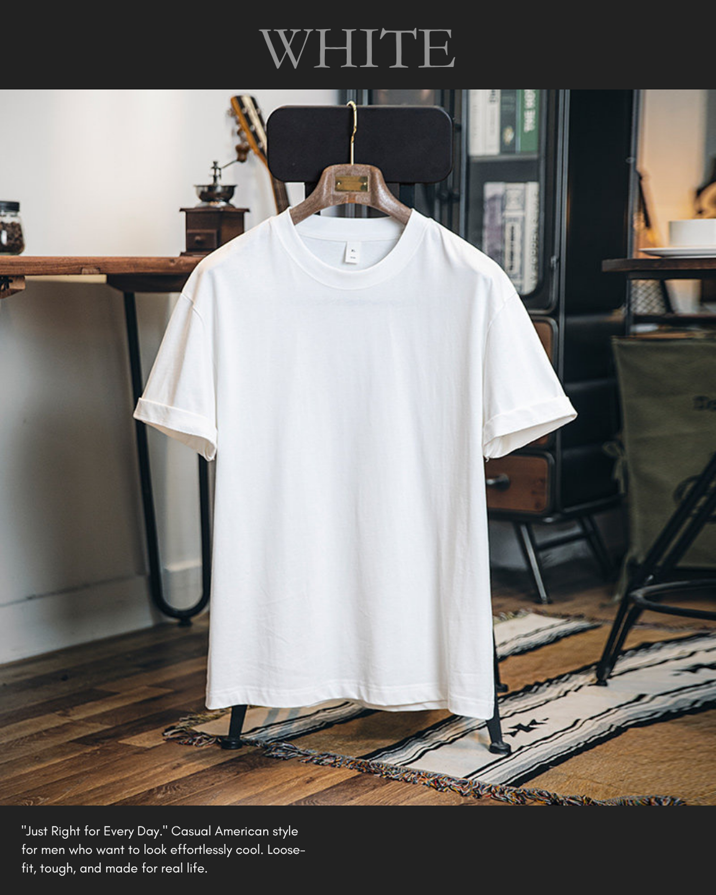 Loose-fit basic t-shirt 3color 【ACT0054】