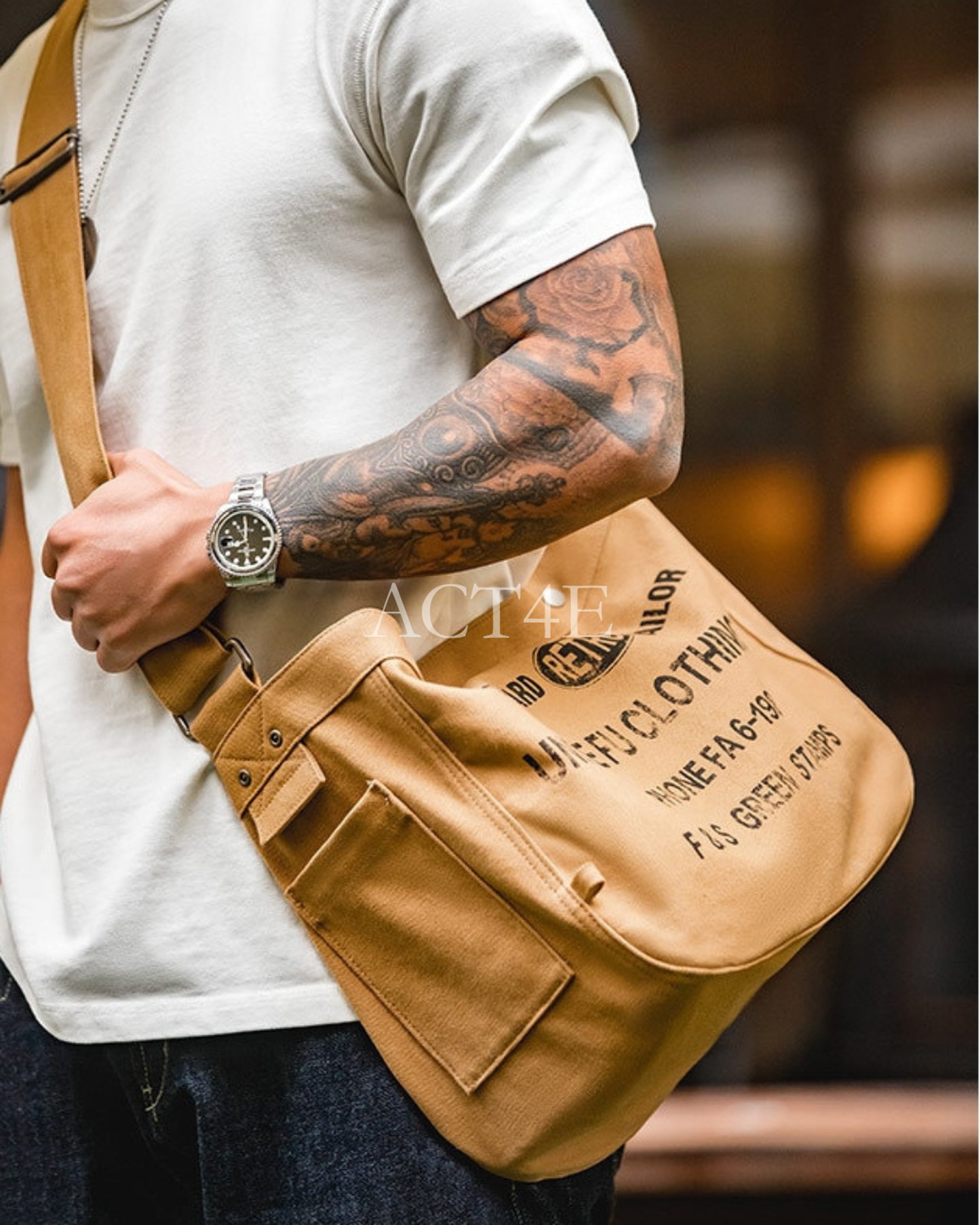 american vintage canvas newsboy messenger bag 【ACT0144】