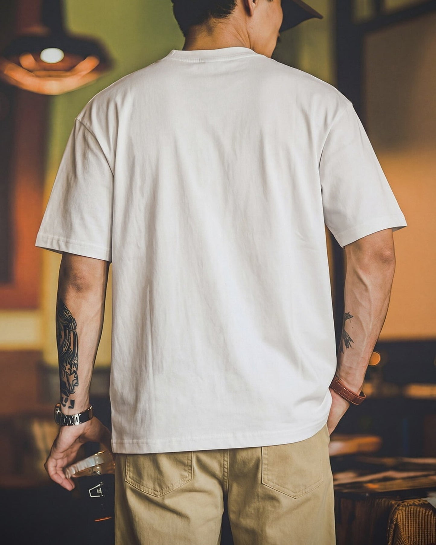 Relaxed Fit Heavyweight Cotton Pocket T-Shirt 2color 【ACT0110】