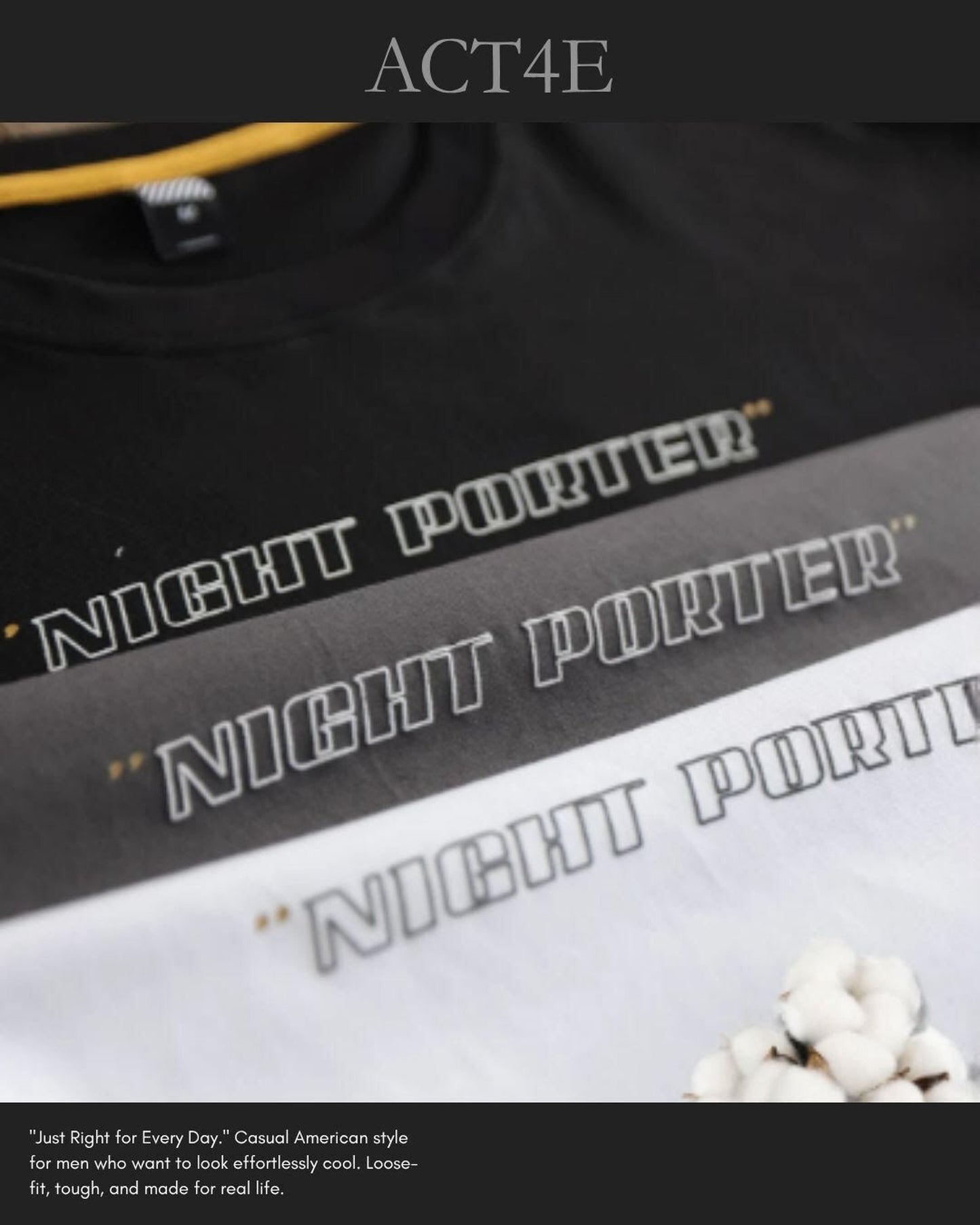logo print short sleeve t-shirt 4color 【ACT0025】