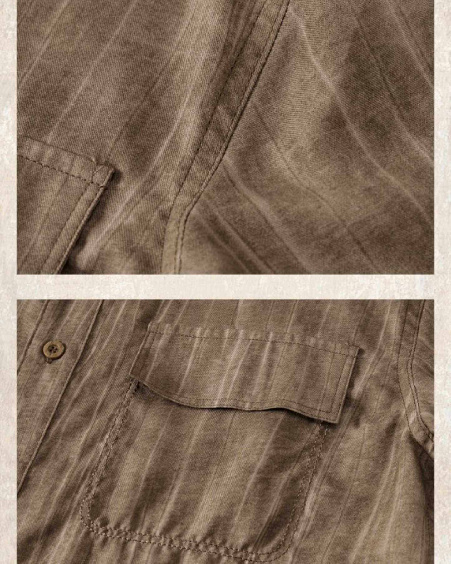 old money style striped short sleeve shirt 【ACT0171】