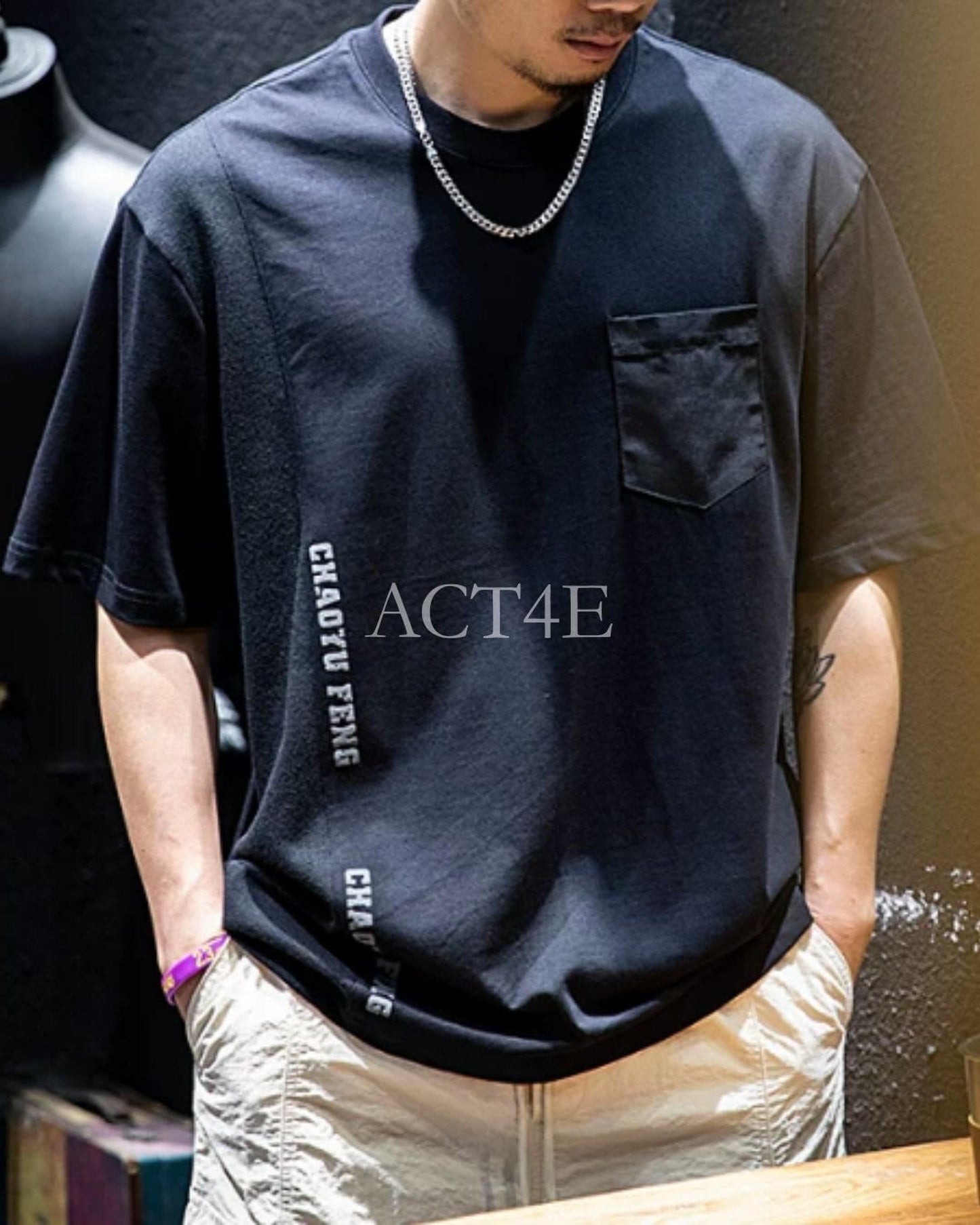 patch pocket t-shirt 3color 【ACT0030】