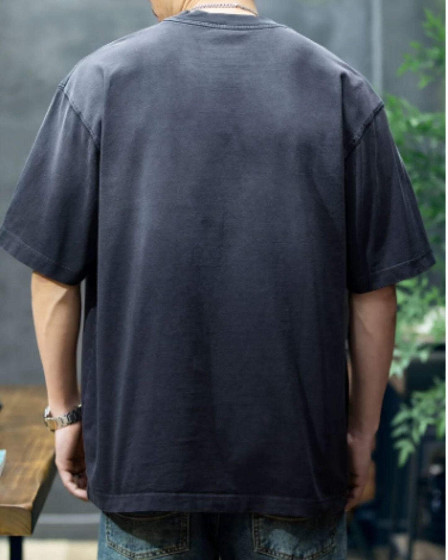 embroidered logo oversized t-shirt 2color 【ACT0032】