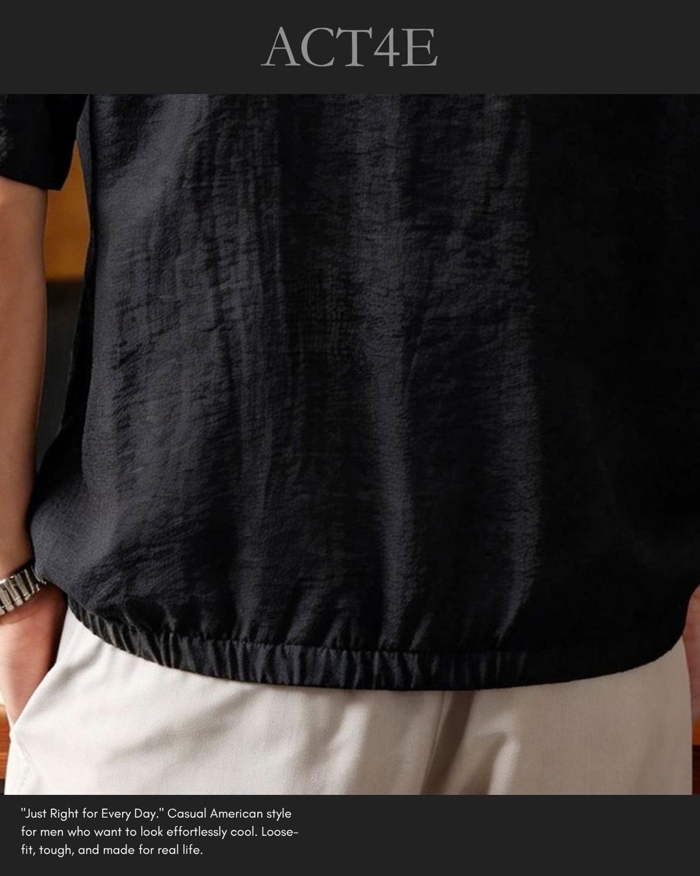 linen look loose short sleeve shirt 3color 【ACT0232】
