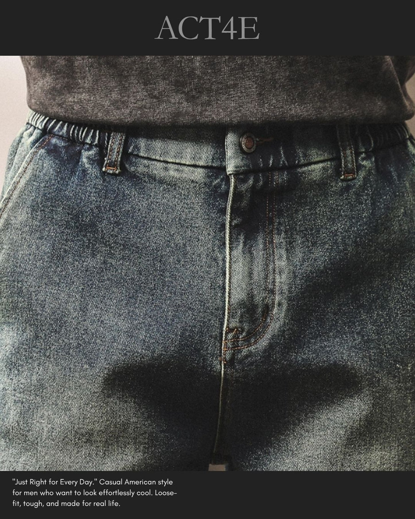 vintage stitched side corduroy jogger denim pants 2color 【ACT0207】