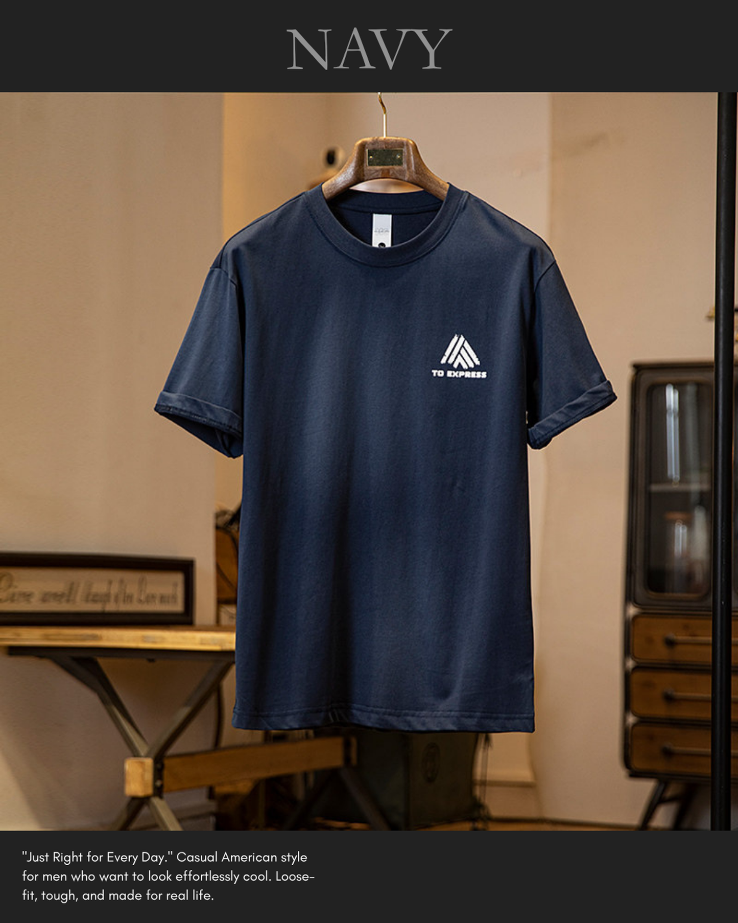 Back logo print t-shirt 4color 【ACT0057】