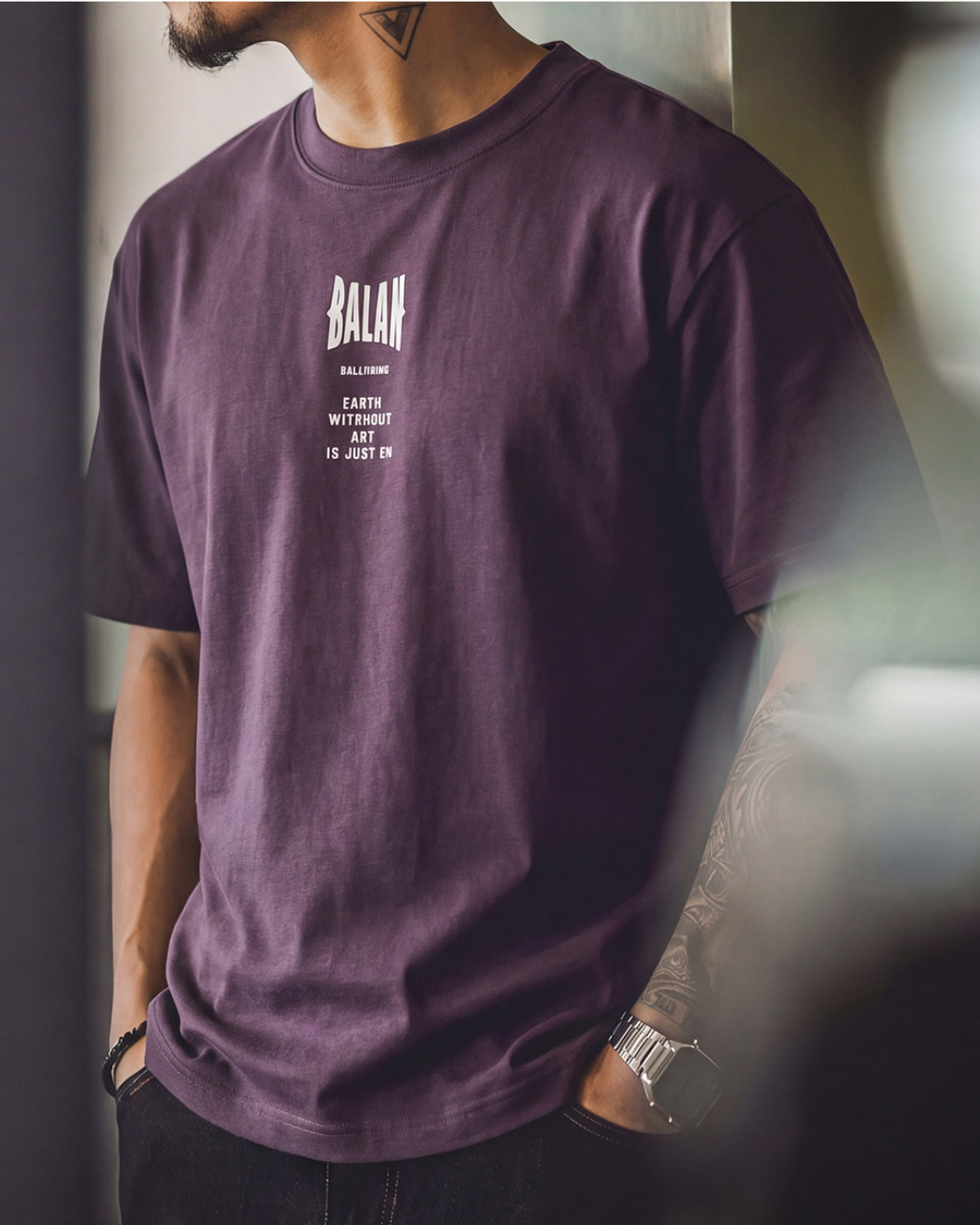 loose-fit embossed logo crew-neck t-shirt 2color 【ACT0059】