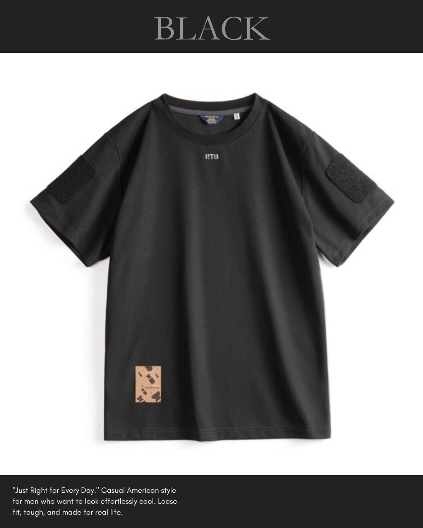 patch logo short sleeve t-shirt 3color 【ACT0047】