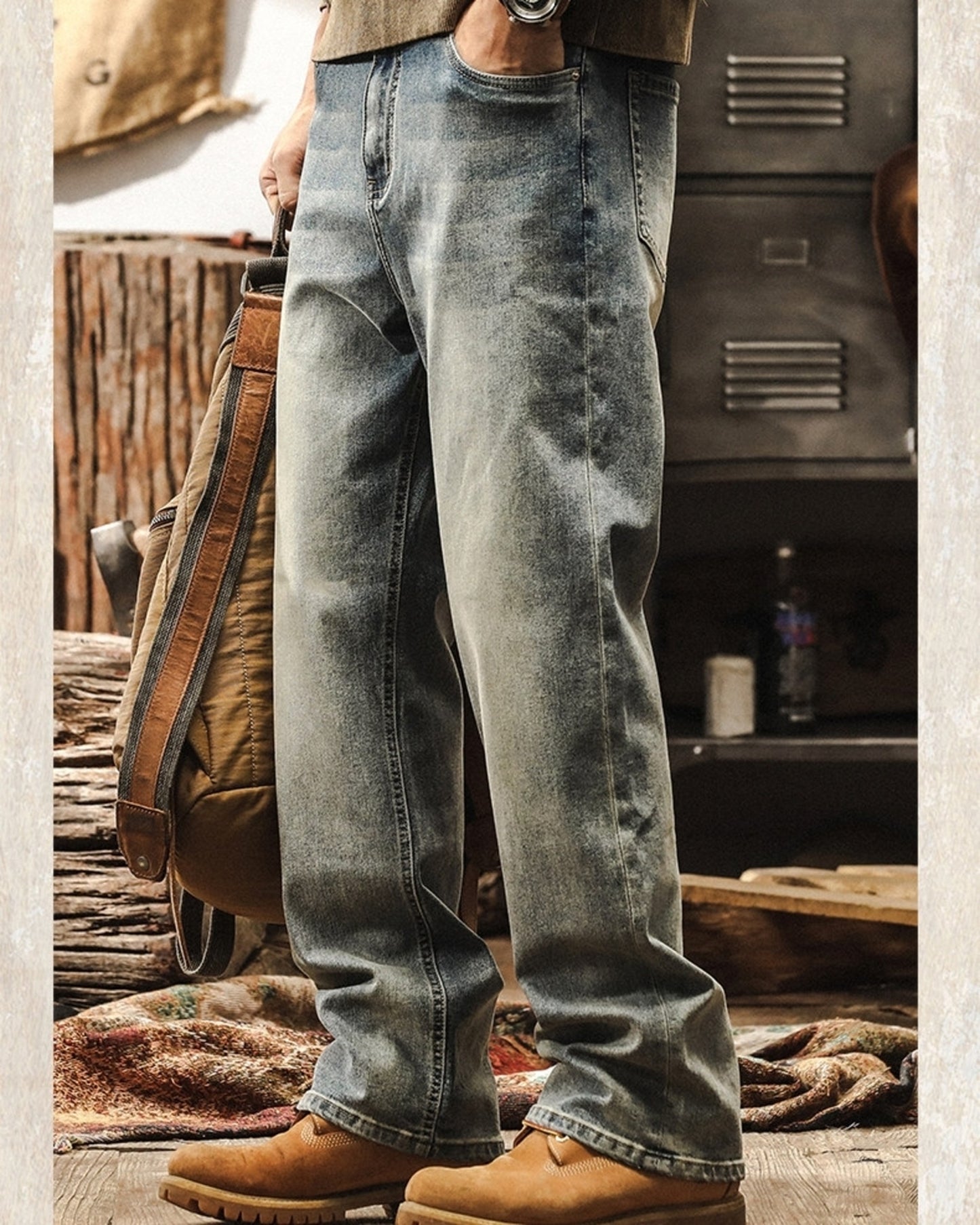 loose straight denim pants 3color 【ACT0182】