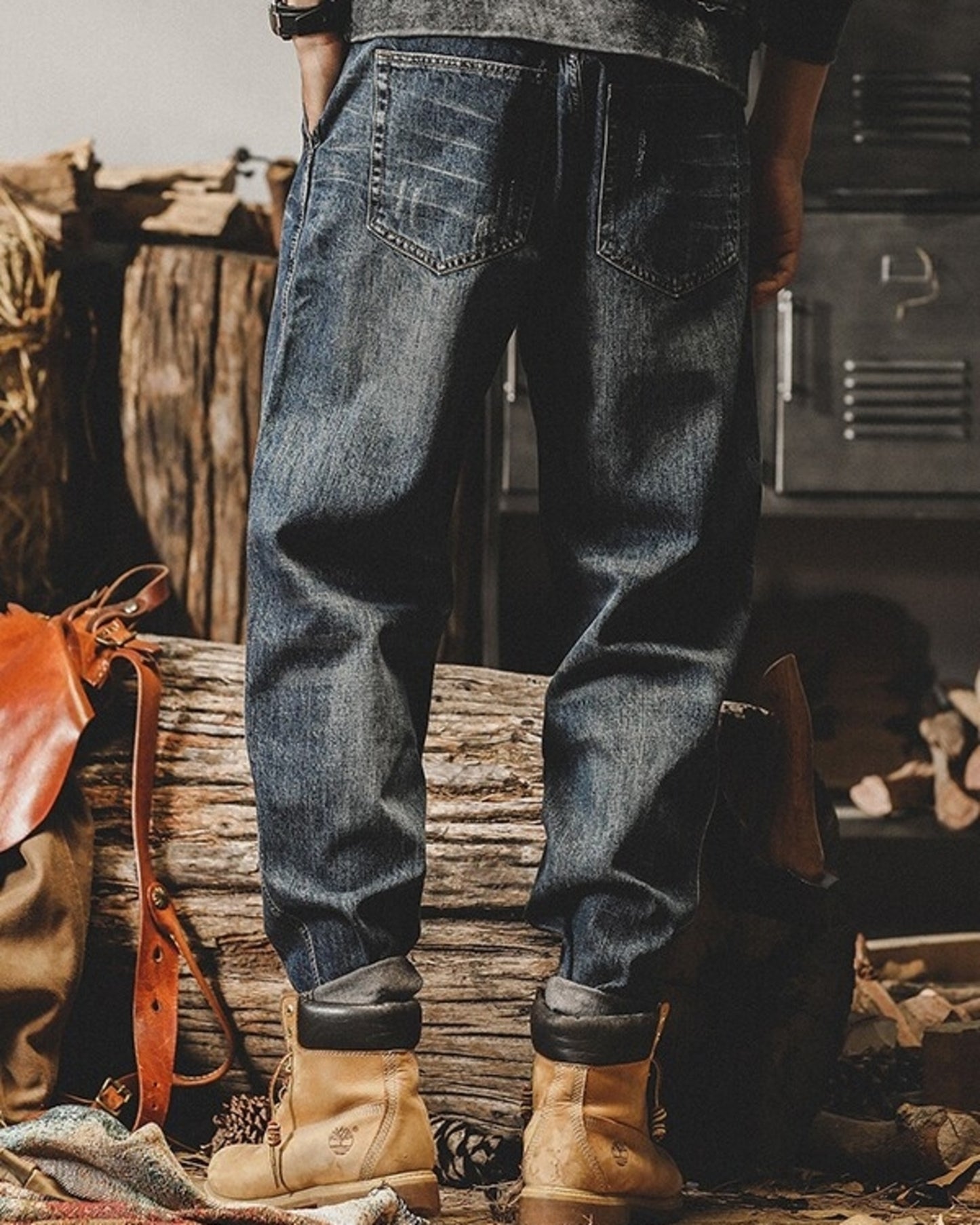 heavy weight tapered denim pants 【ACT0191】