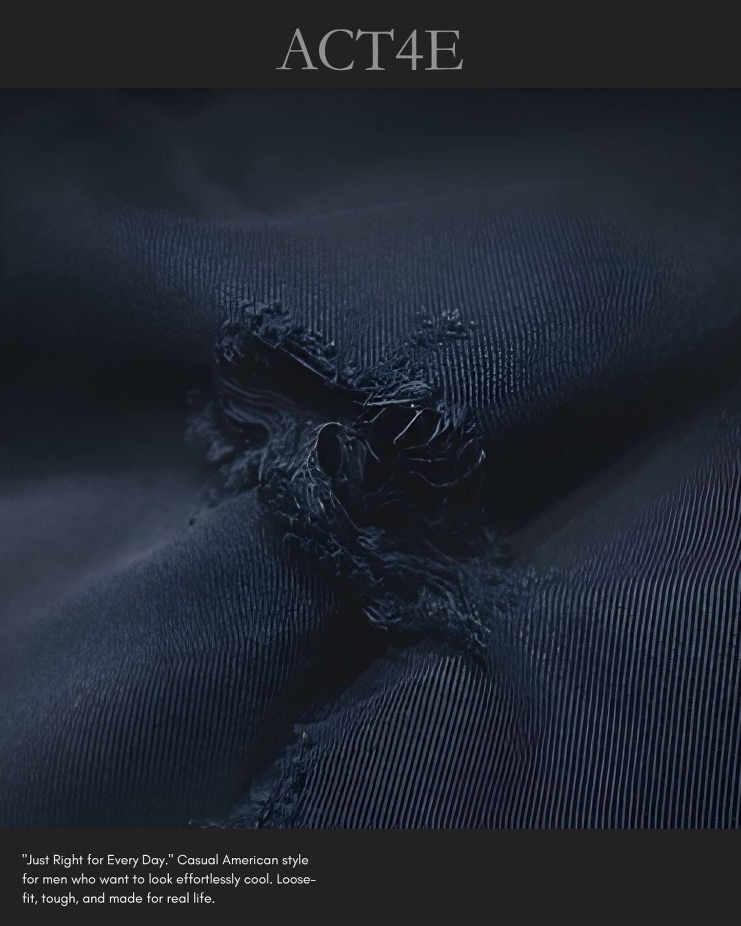 damage processed wide tapered denim pants 【ACT0020】