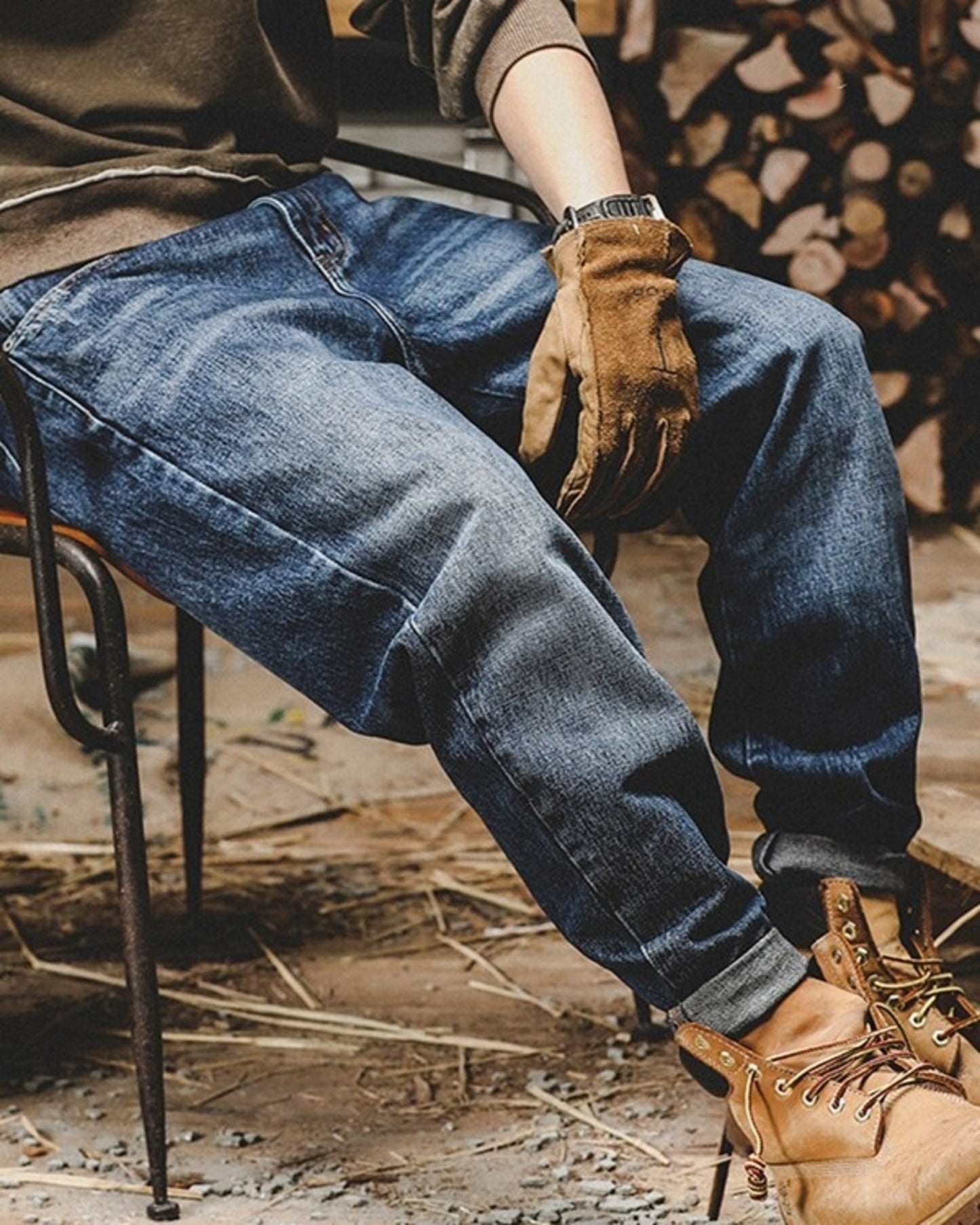 vintage heavy weight classic tapered denim pants 【ACT0210】