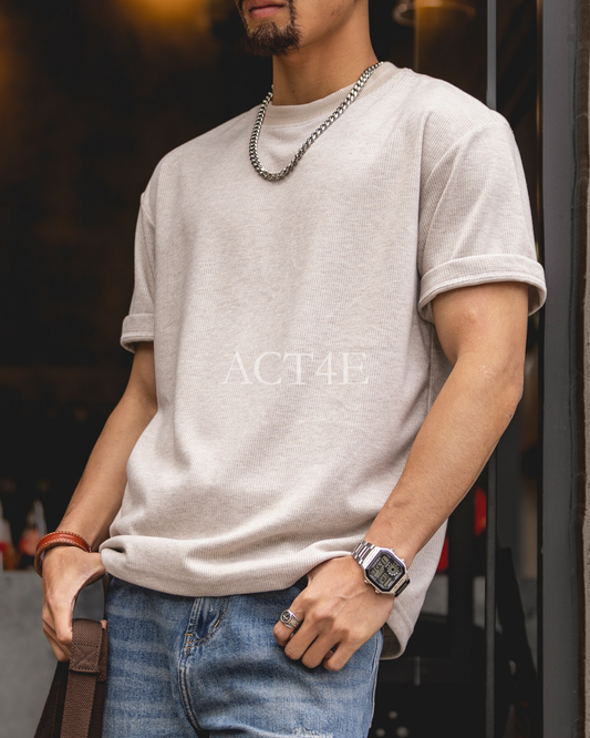 Minimalist Loose Casual Short-Sleeve T-Shirt 2color 【ACT0131】