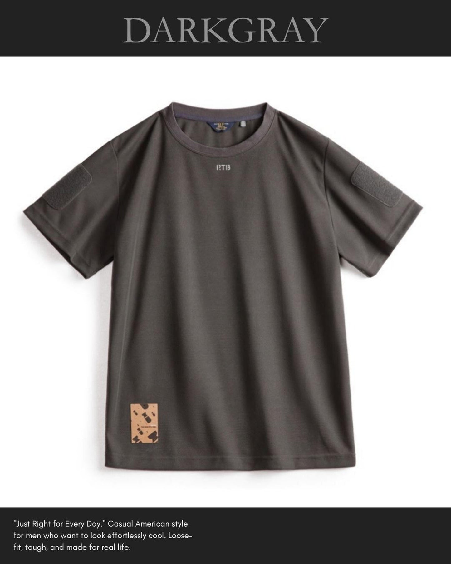 patch logo short sleeve t-shirt 3color 【ACT0047】