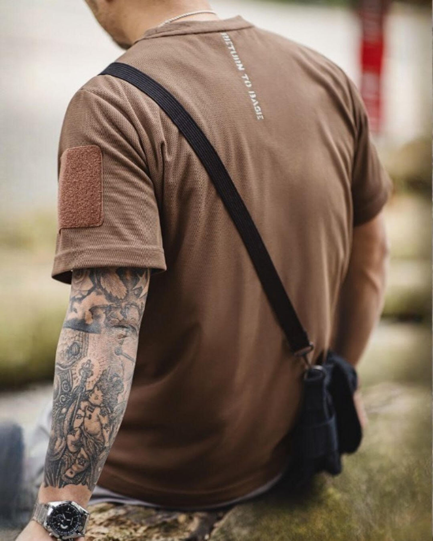 patch logo short sleeve t-shirt 3color 【ACT0047】
