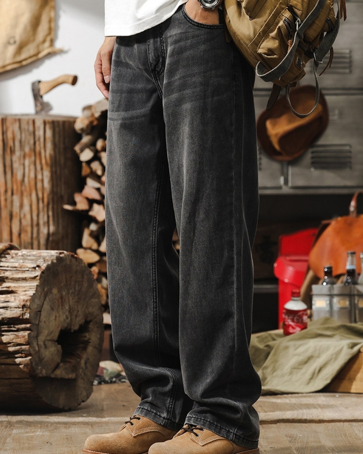 loose straight lyocell denim pants 【ACT0190】