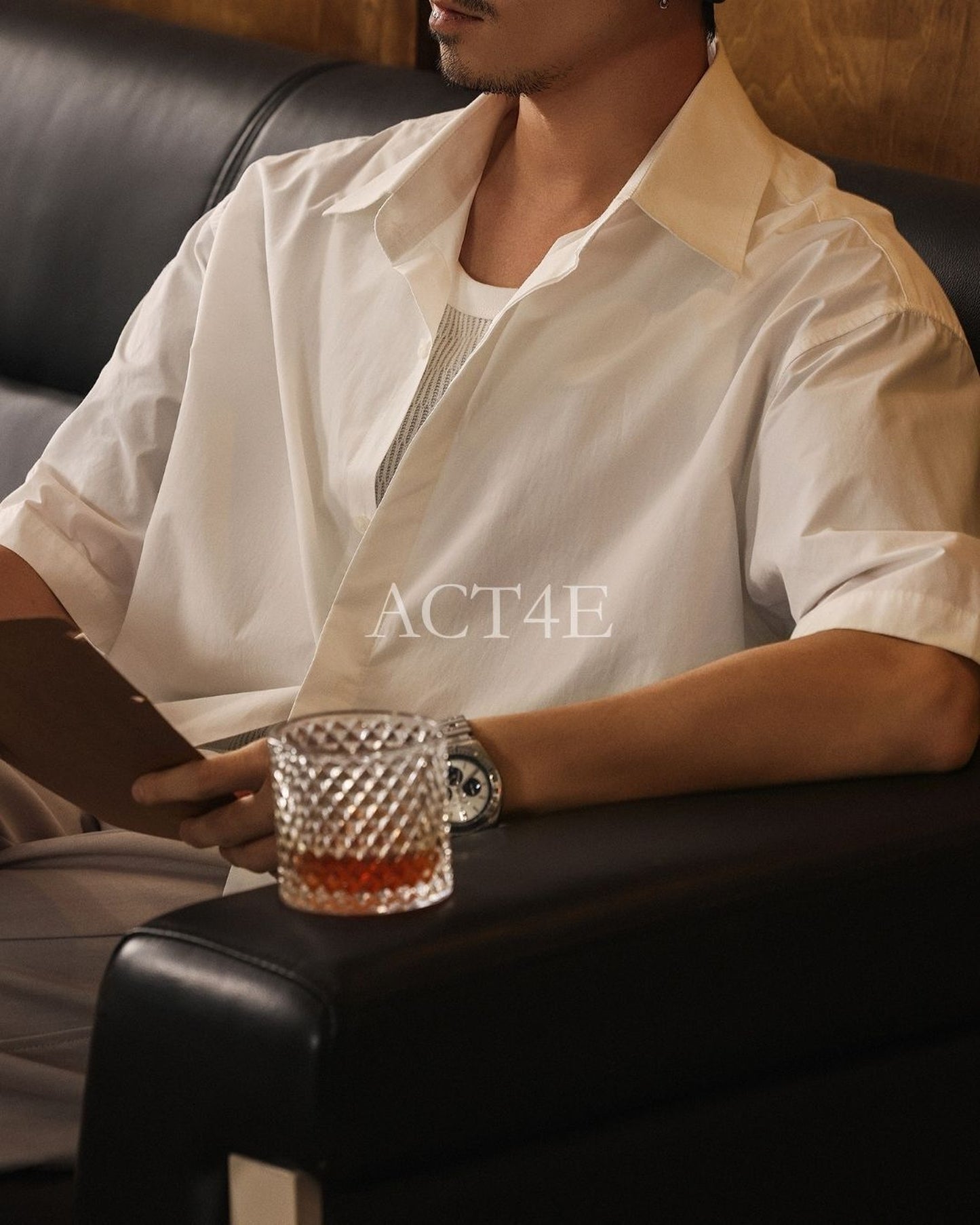 minimalist long-staple short sleeve shirt 【ACT0236】